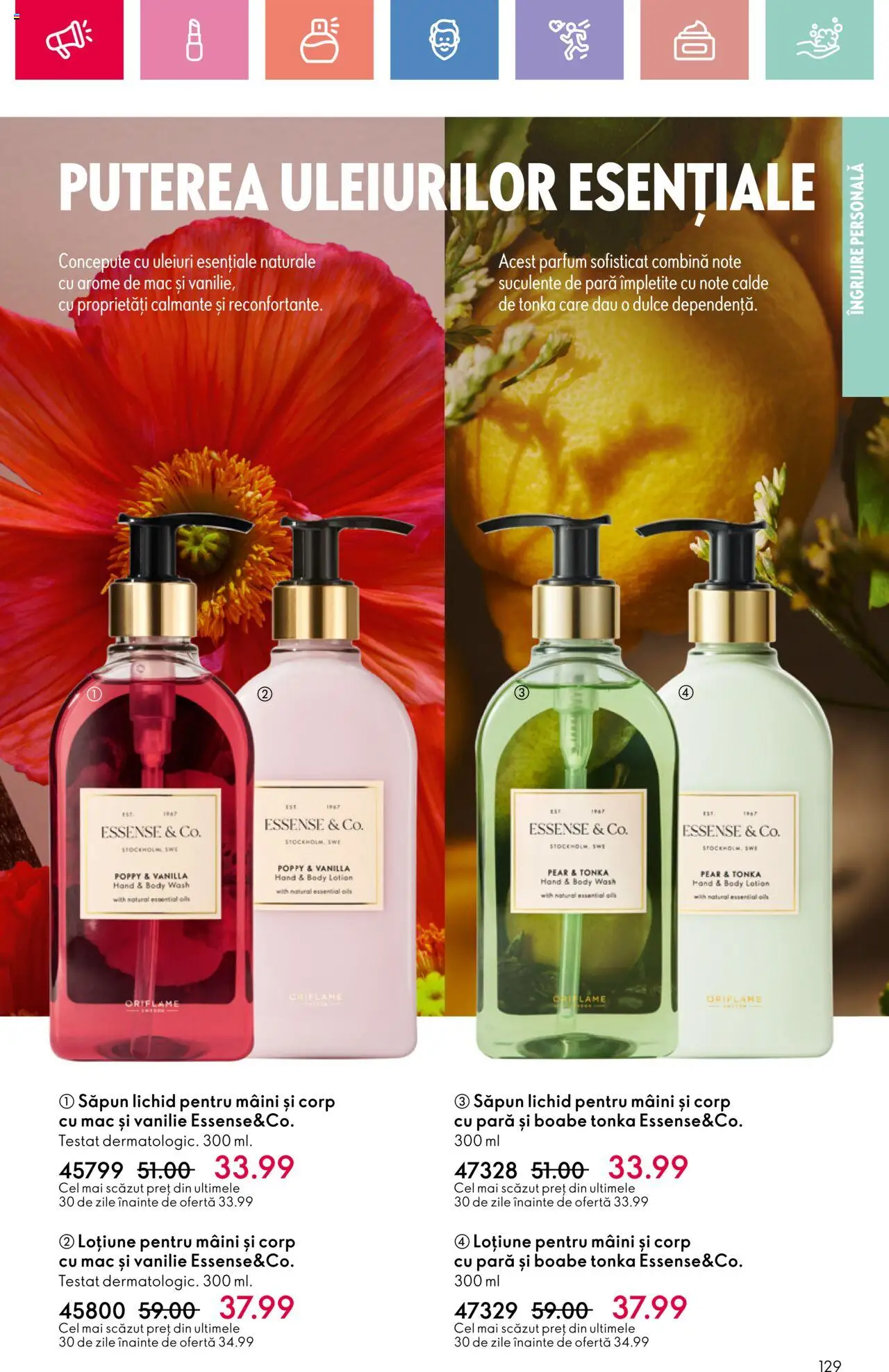 Catalog Oriflame 23 Martie - 12 Aprilie 2025 | Pagina 129 | Produse: Pară, Body, Parfum, Săpun lichid