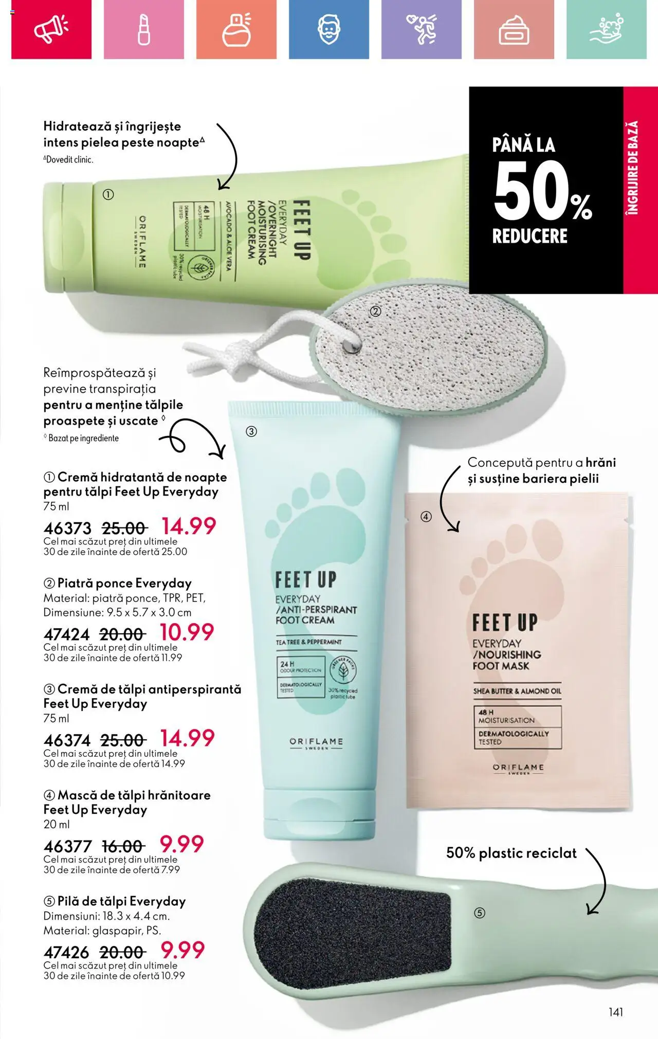 Catalog Oriflame 23 Martie - 12 Aprilie 2025 | Pagina 141 | Produse: Pilă de tălpi, Piatră ponce, Pește, Avocado
