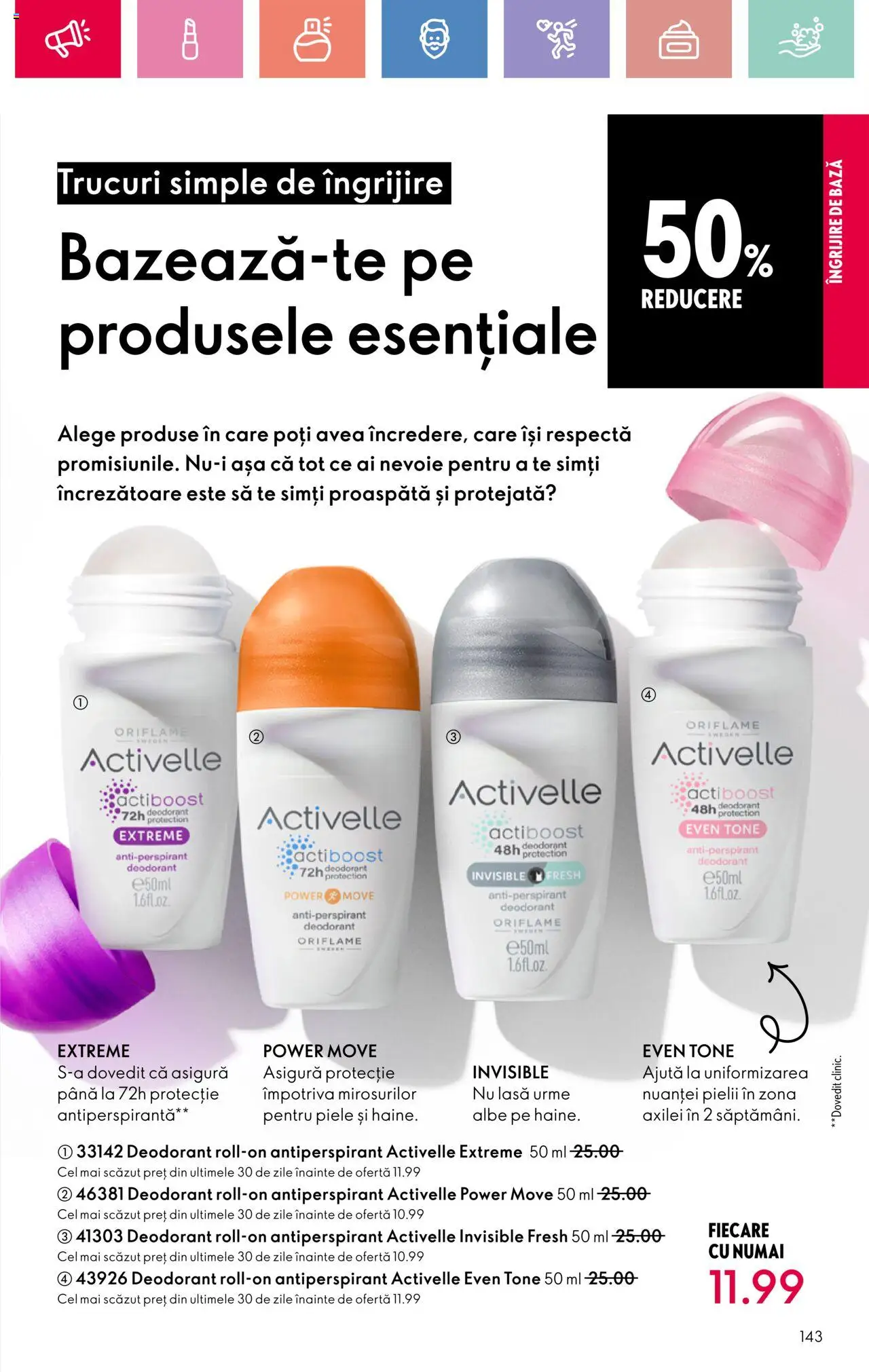 Catalog Oriflame 23 Martie - 12 Aprilie 2025 | Pagina 143 | Produse: Deodorant, Antiperspirant