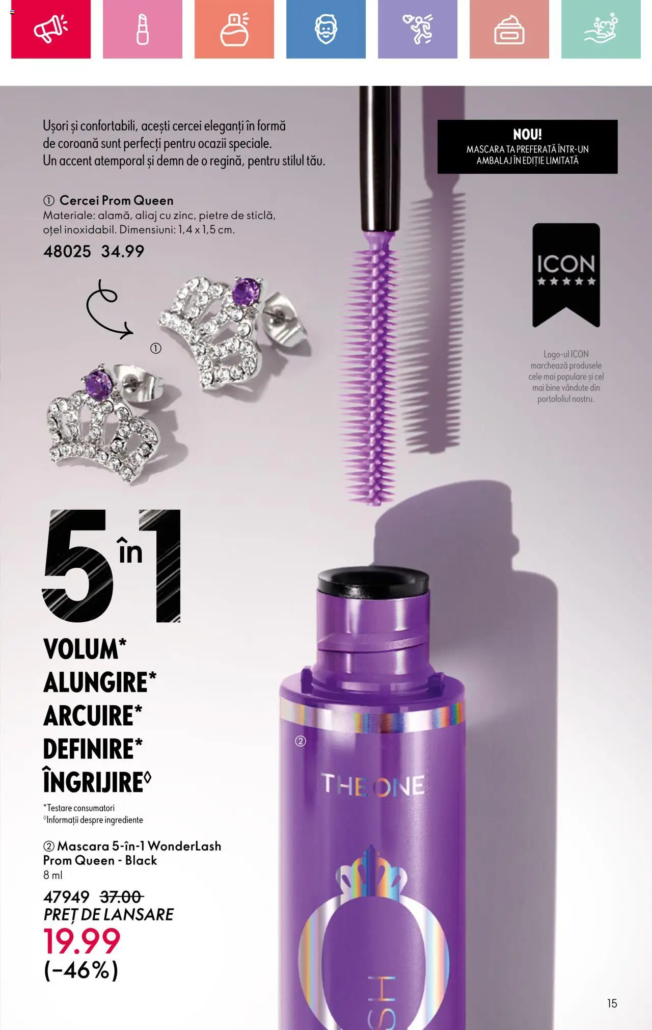 Catalog Oriflame 23 Martie - 12 Aprilie 2025 | Pagina 15 | Produse: Cercei, Mascara