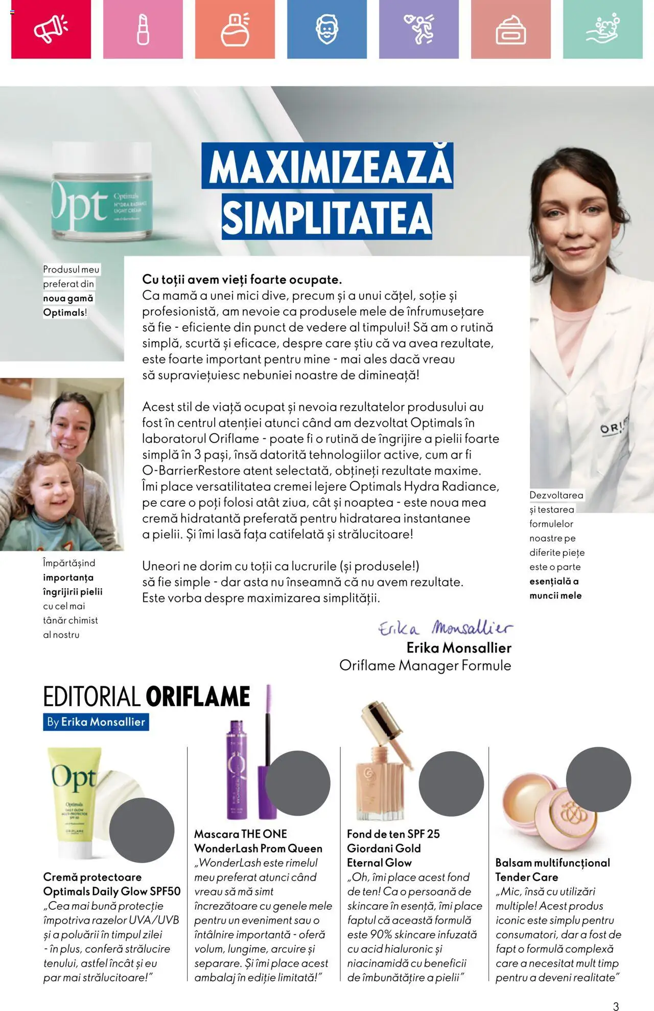 Catalog Oriflame 23 Martie - 12 Aprilie 2025 | Pagina 3 | Produse: Fond de ten, Arapsaçı, Mici, Balsam