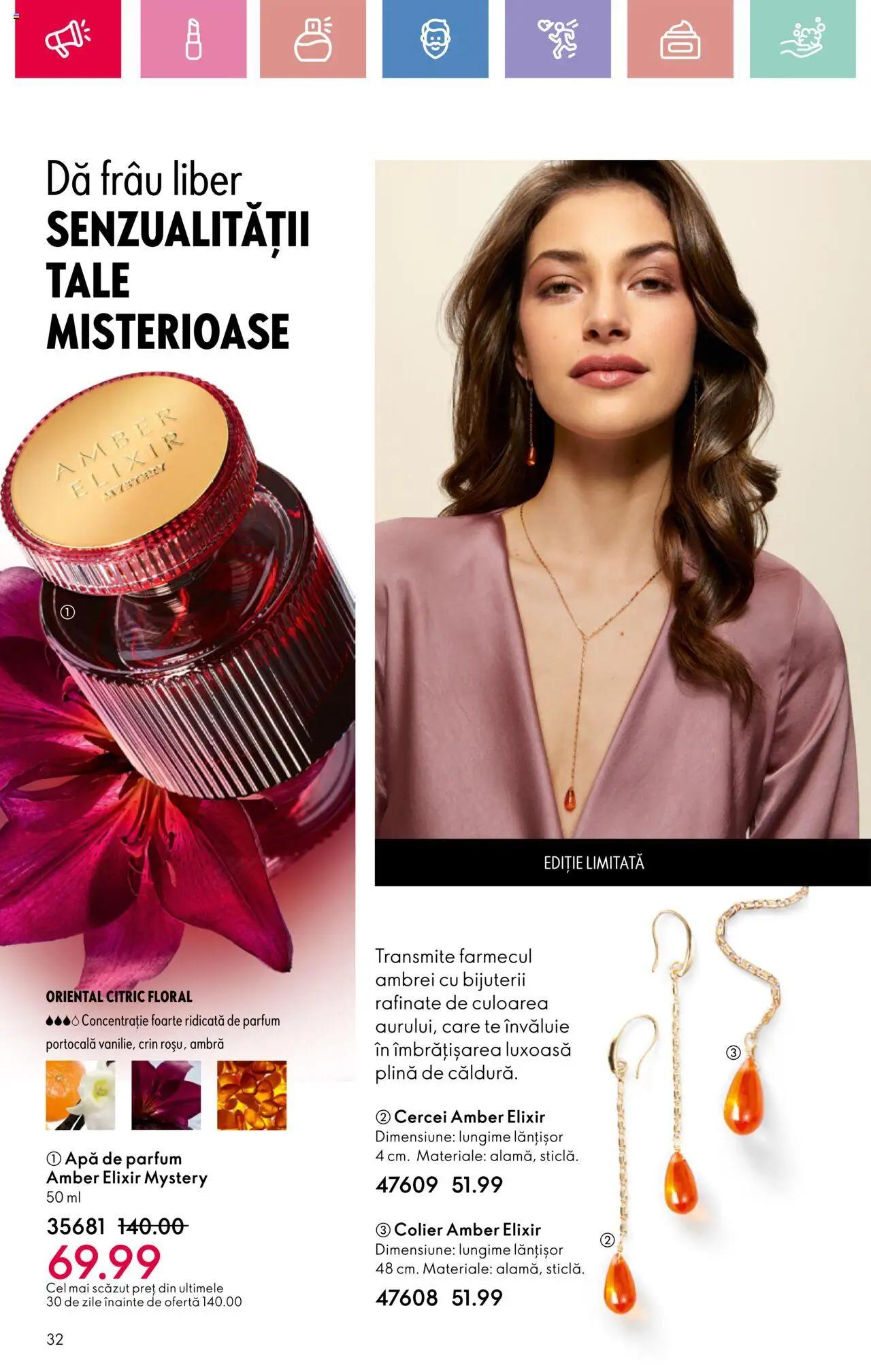 Catalog Oriflame 23 Martie - 12 Aprilie 2025 | Pagina 32 | Produse: Apă de parfum, Elixir, Cercei, Apă