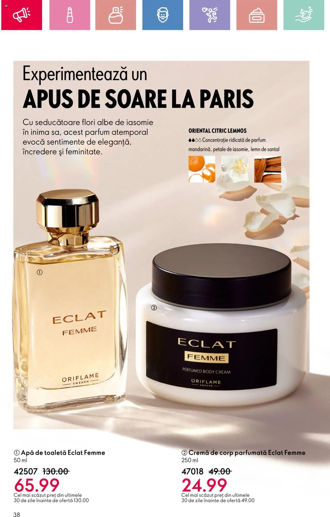Catalog Oriflame 23 Martie - 12 Aprilie 2025 | Pagina 38 | Produse: Body, Parfum, Apă de toaletă, Cremă