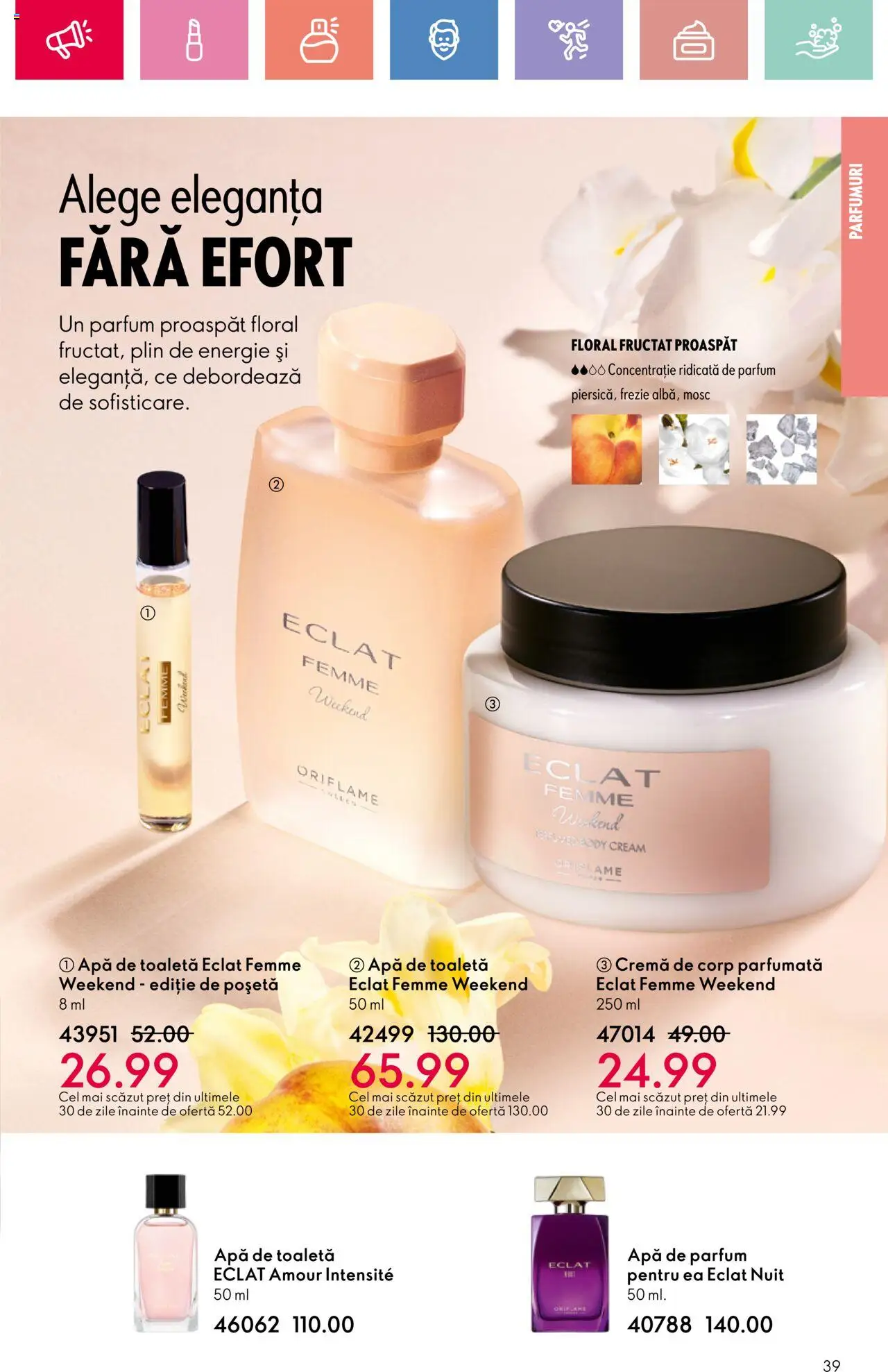 Catalog Oriflame 23 Martie - 12 Aprilie 2025 | Pagina 39 | Produse: Apă de parfum, Parfum, Cremă, Cremă de corp