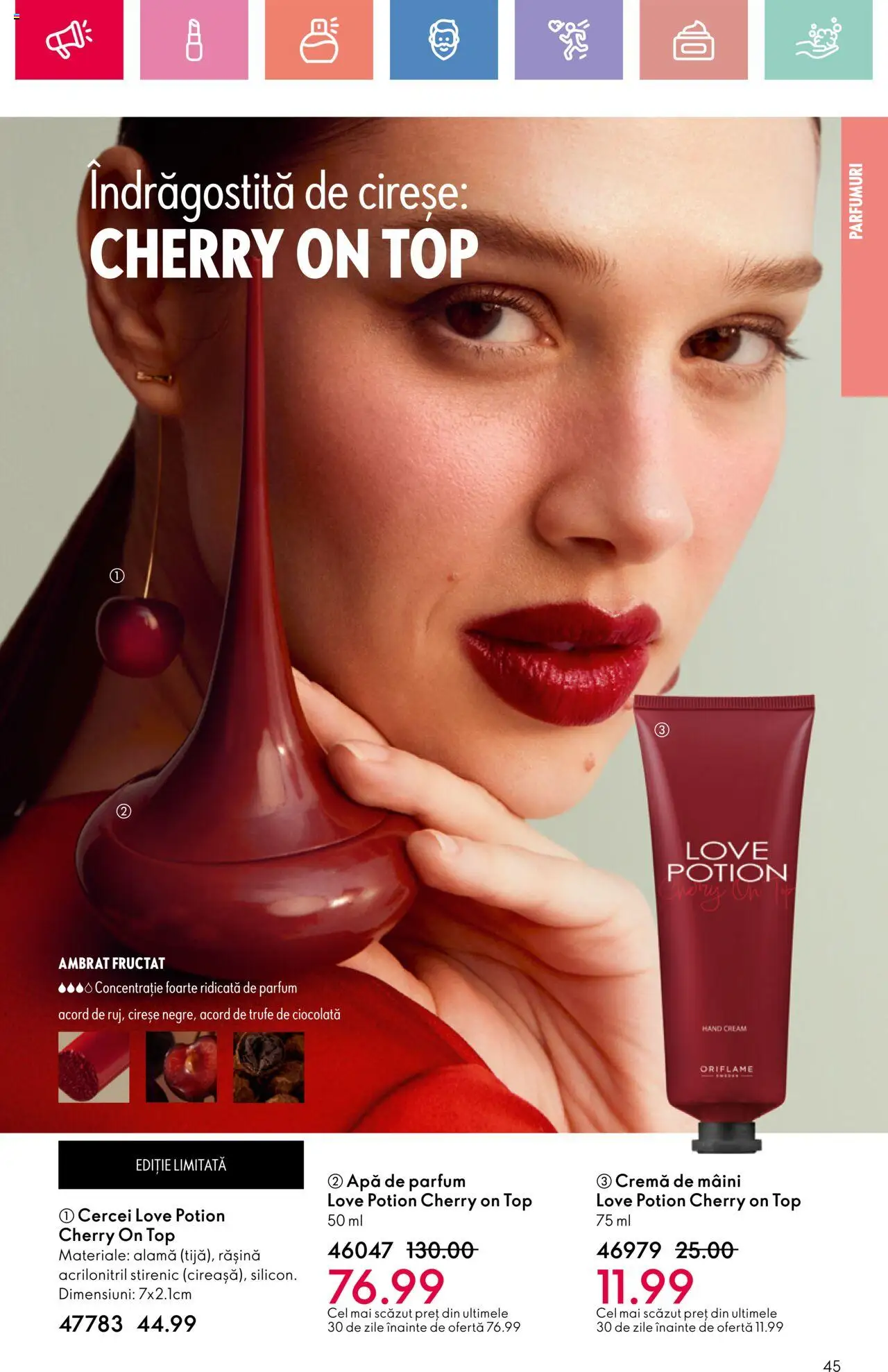 Catalog Oriflame 23 Martie - 12 Aprilie 2025 | Pagina 45 | Produse: Cremă, Ciocolată, Cireșe, Apă