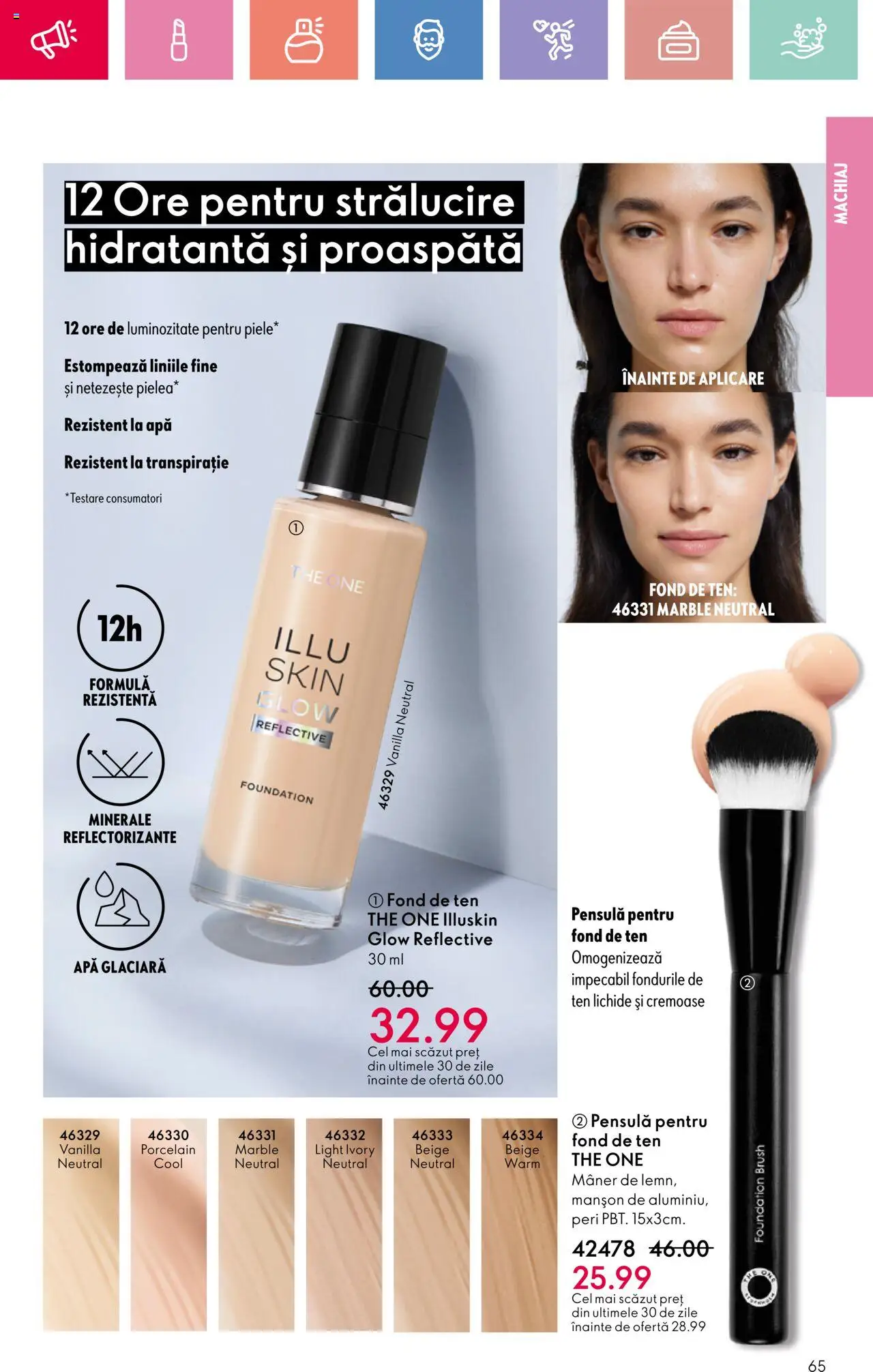 Catalog Oriflame 23 Martie - 12 Aprilie 2025 | Pagina 65 | Produse: Fond de ten, Mâner, Machiaj, Apă