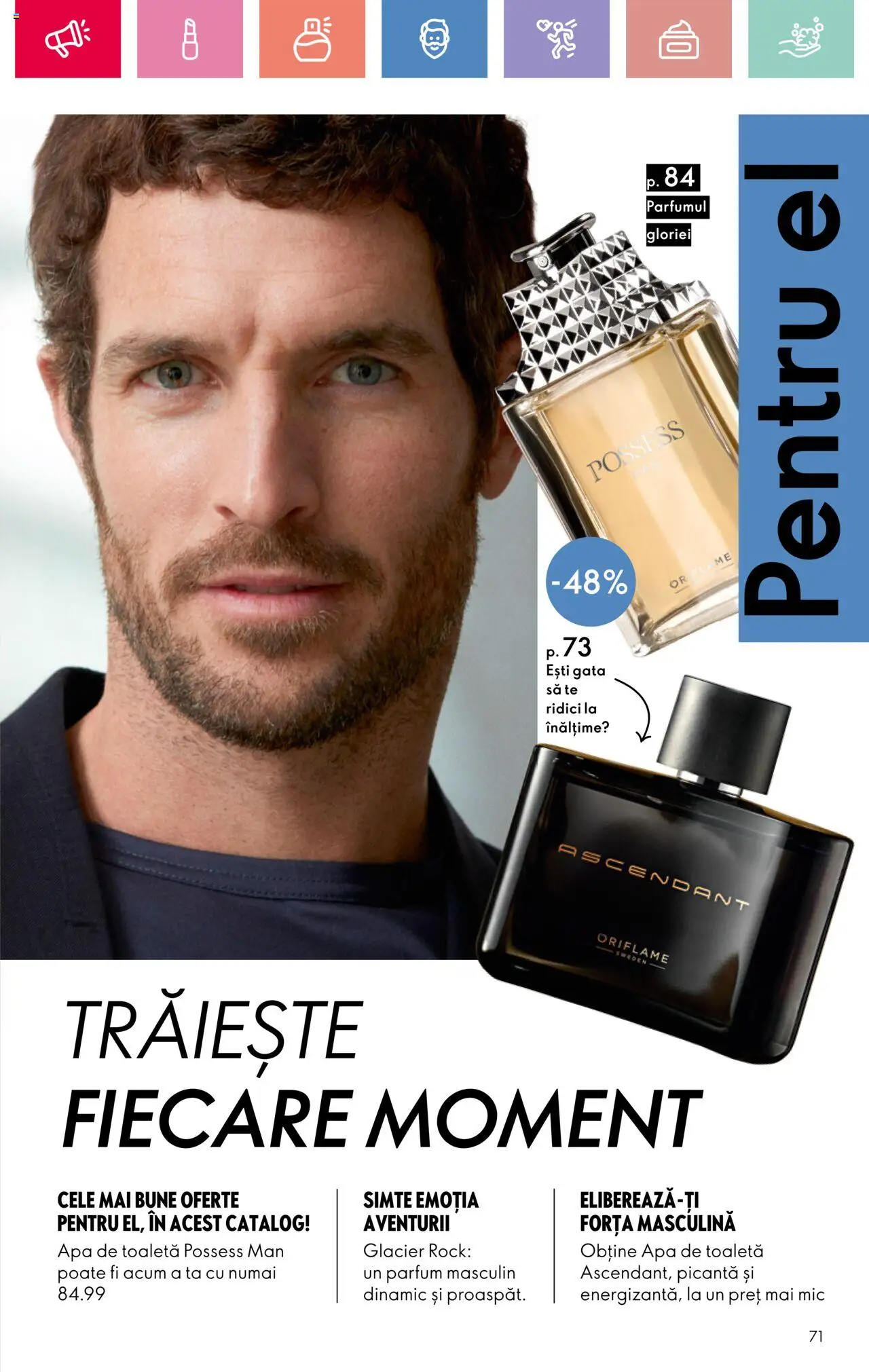 Catalog Oriflame 23 Martie - 12 Aprilie 2025 | Pagina 71 | Produse: Toaletă, Parfum, Apă de toaletă, Apă