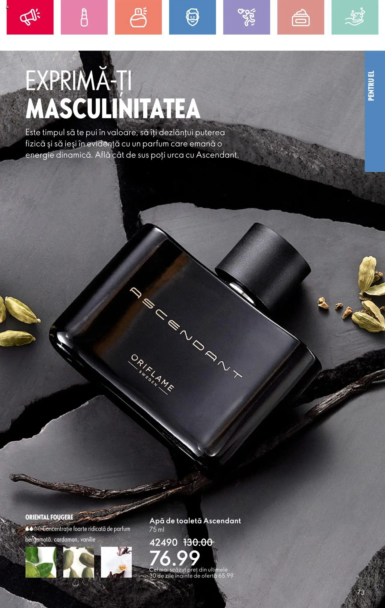 Catalog Oriflame 23 Martie - 12 Aprilie 2025 | Pagina 73 | Produse: Toaletă, Parfum, Apă de toaletă, Apă