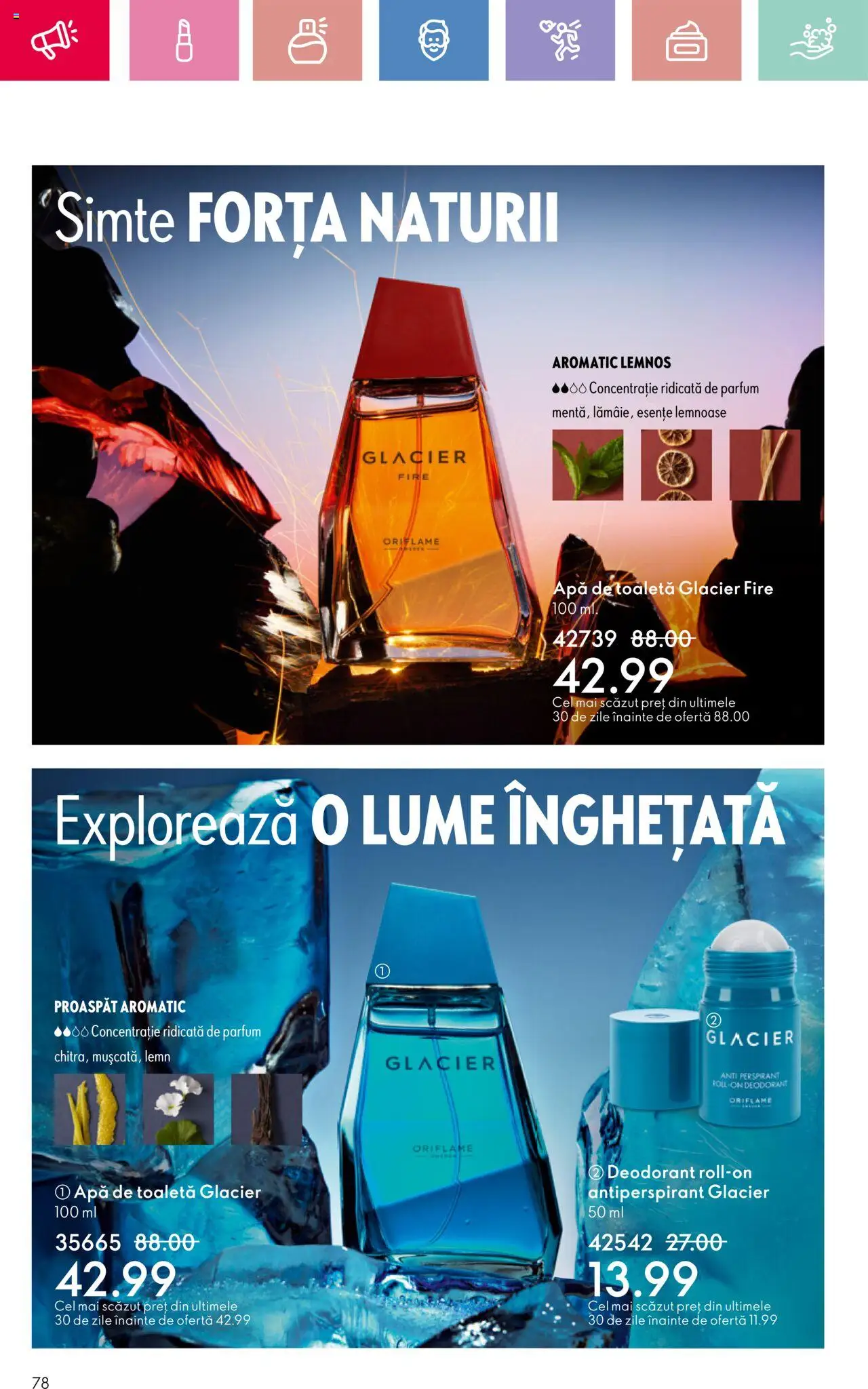 Catalog Oriflame 23 Martie - 12 Aprilie 2025 | Pagina 78 | Produse: Parfum, Apă de toaletă, Antiperspirant, Înghețată