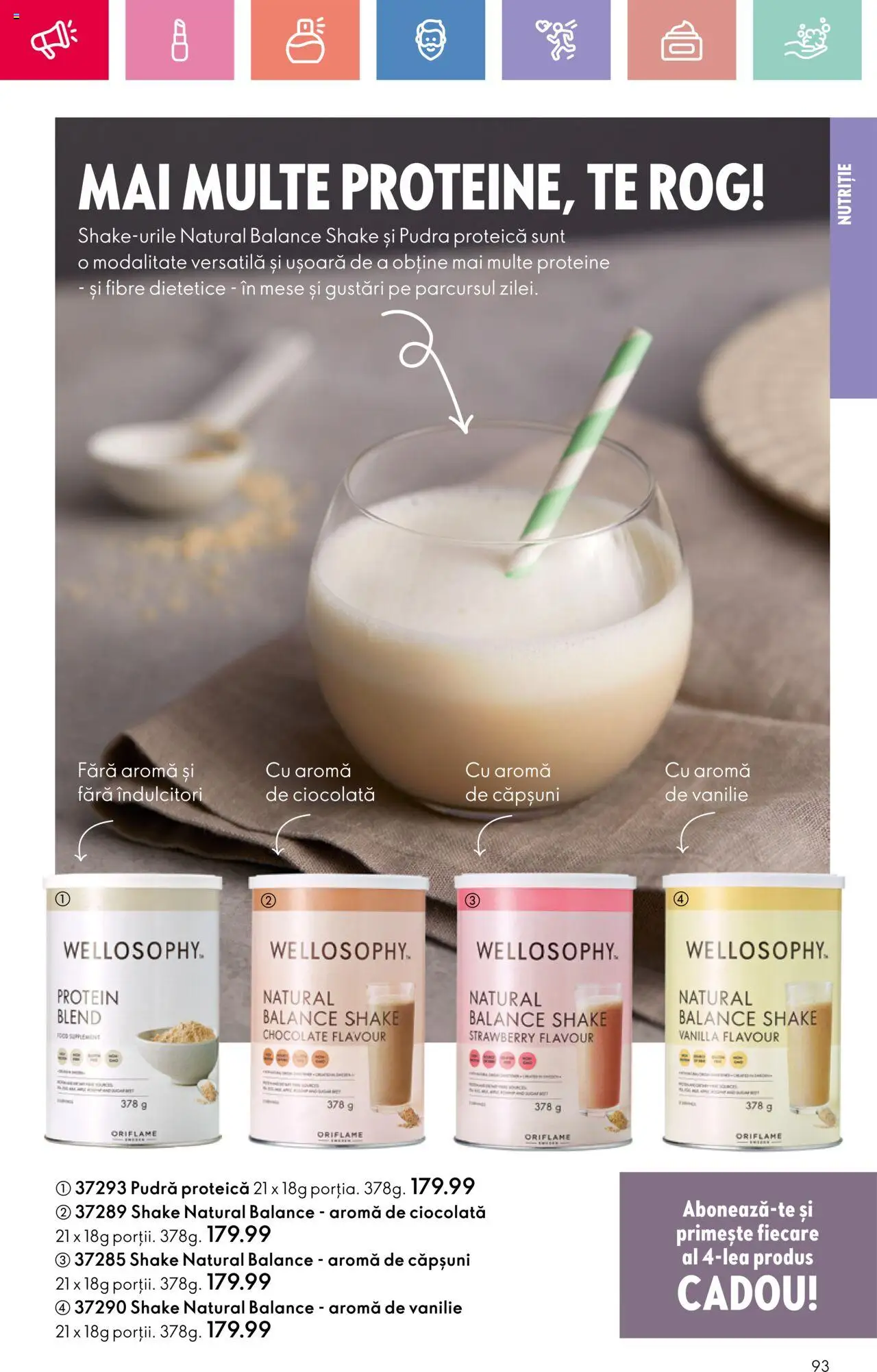 Catalog Oriflame 23 Martie - 12 Aprilie 2025 | Pagina 93 | Produse: Masaüstü kılıfı, Pudră, Ciocolată, Shake