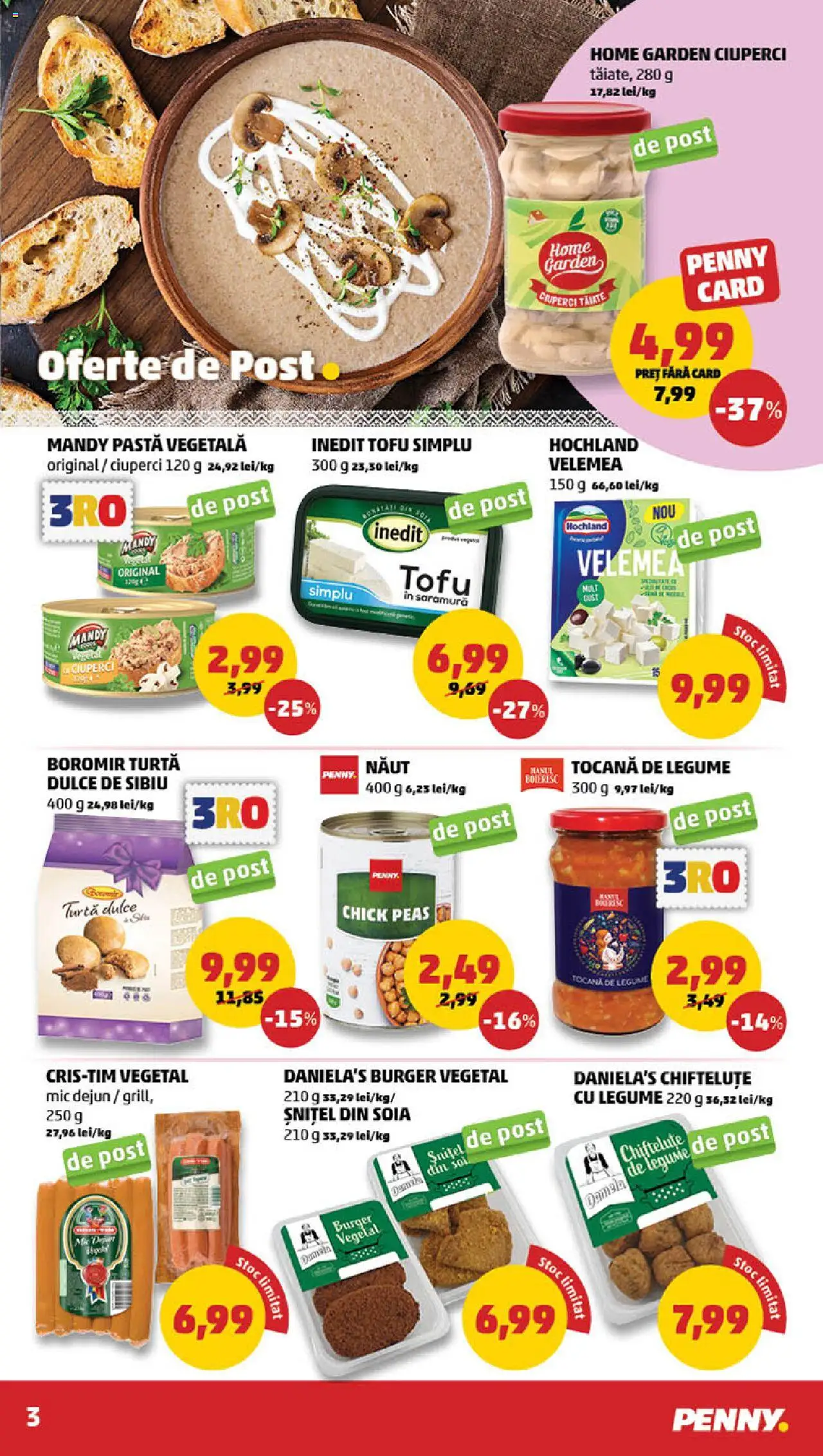 Catalog PENNY Market 5 - 11 Martie 2025 | Pagina 3 | Produse: Ciuperci, Burger, Turtă dulce, Legume