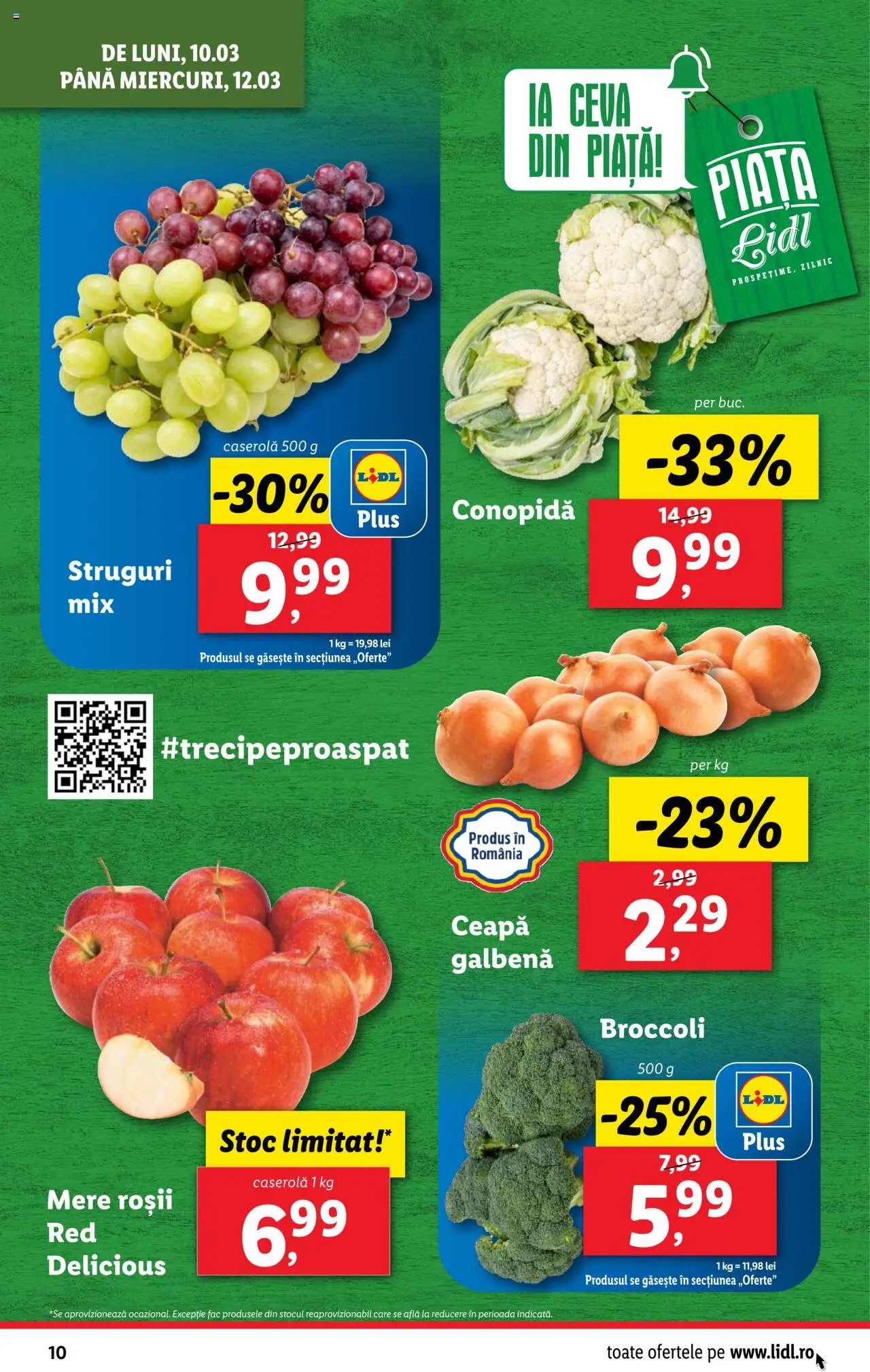 Catalog LIDL 10 - 16 Martie 2025 | Pagina 10 | Produse: Struguri, Conopidă, Mere, Roșii