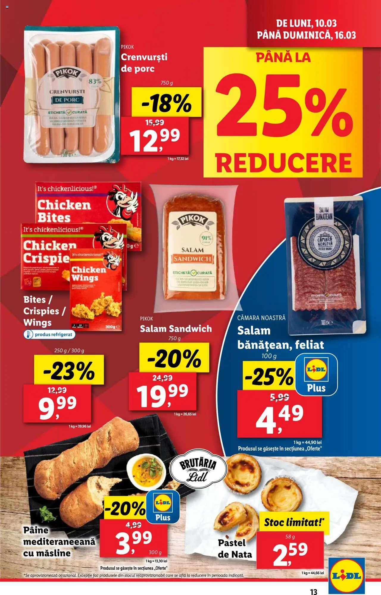 Catalog LIDL 10 - 16 Martie 2025 | Pagina 13 | Produse: Măsline, Crenvurști, Pâine, Salam