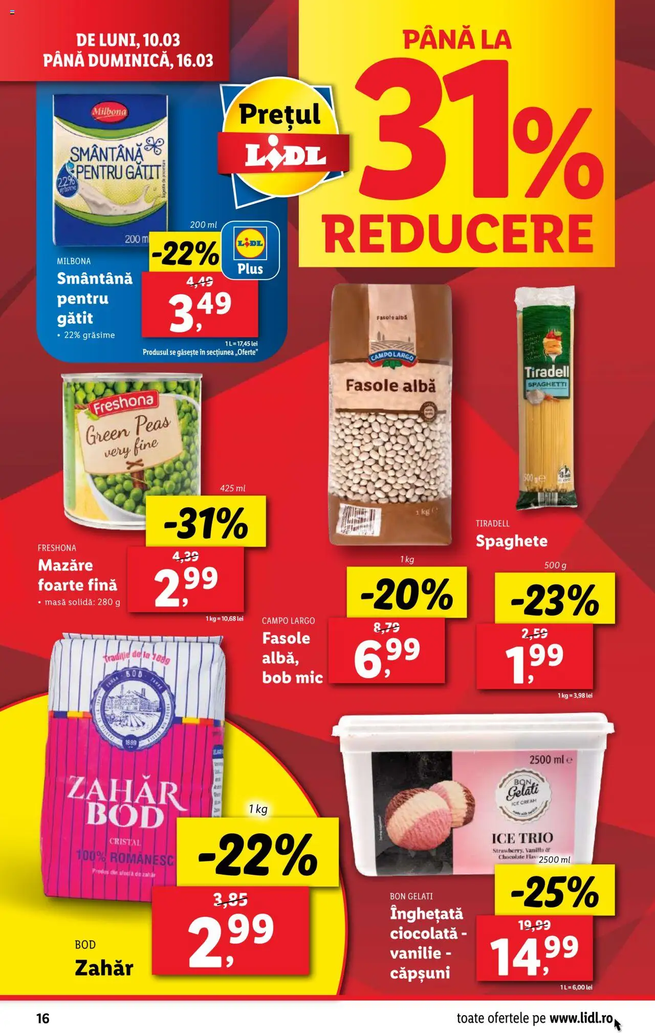 Catalog LIDL 10 - 16 Martie 2025 | Pagina 16 | Produse: Masă, Ciocolată, Smântână, Fasole albă