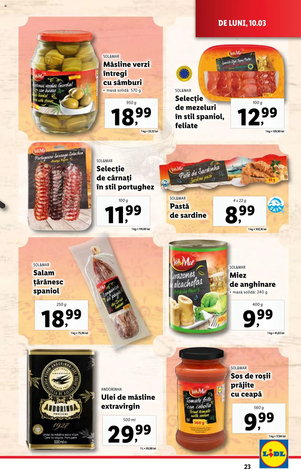 Catalog LIDL 10 - 16 Martie 2025 | Pagina 23 | Produse: Măsline, Ulei, Ceapă, Sos