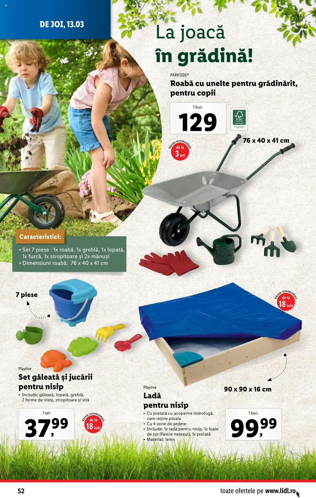 Catalog LIDL 10 - 16 Martie 2025 | Pagina 52 | Produse: Mănuși, Sită, Roabă