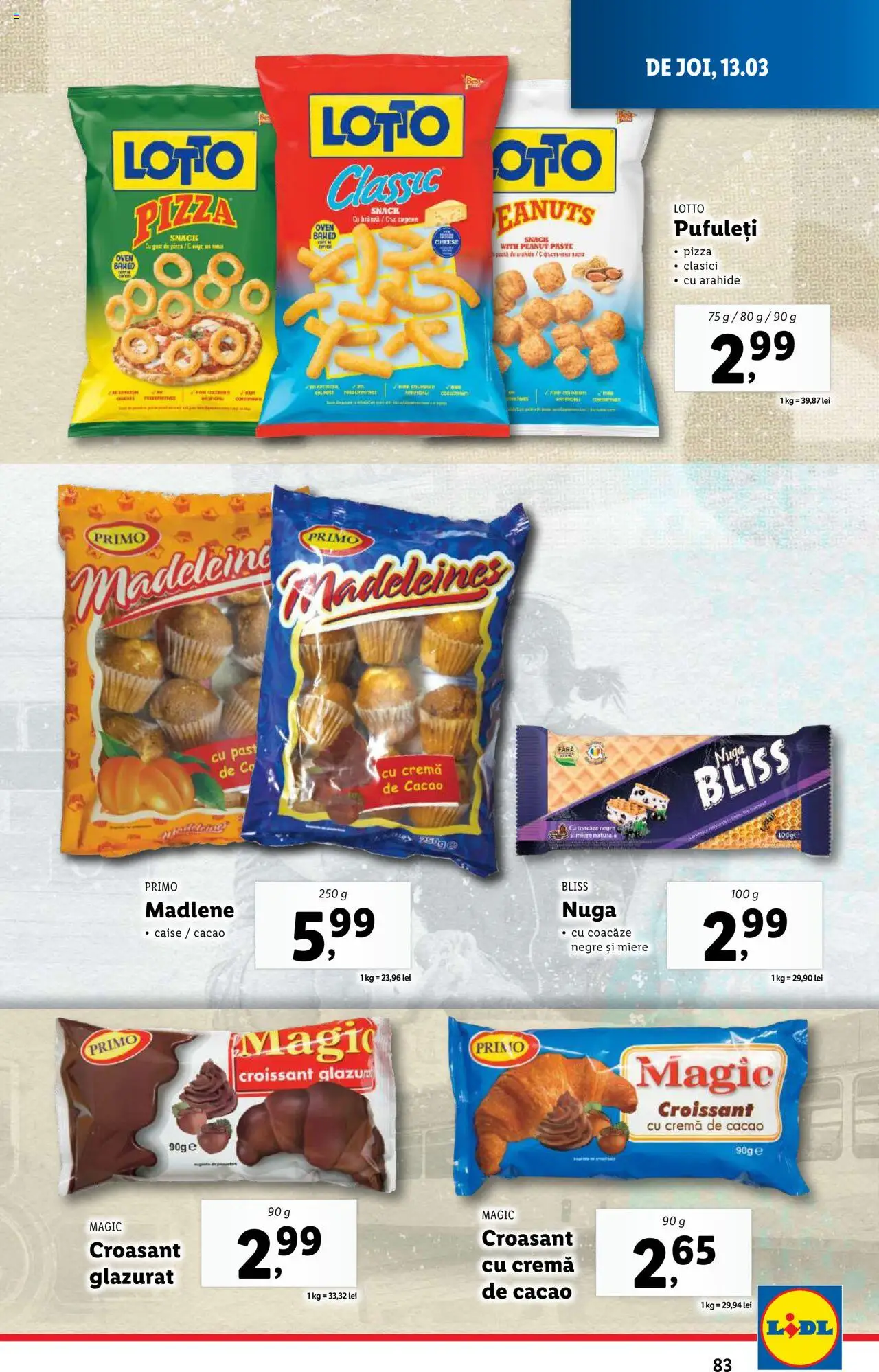Catalog LIDL 10 - 16 Martie 2025 | Pagina 83 | Produse: Cremă, Pizza, Pufuleți, Ahtapot
