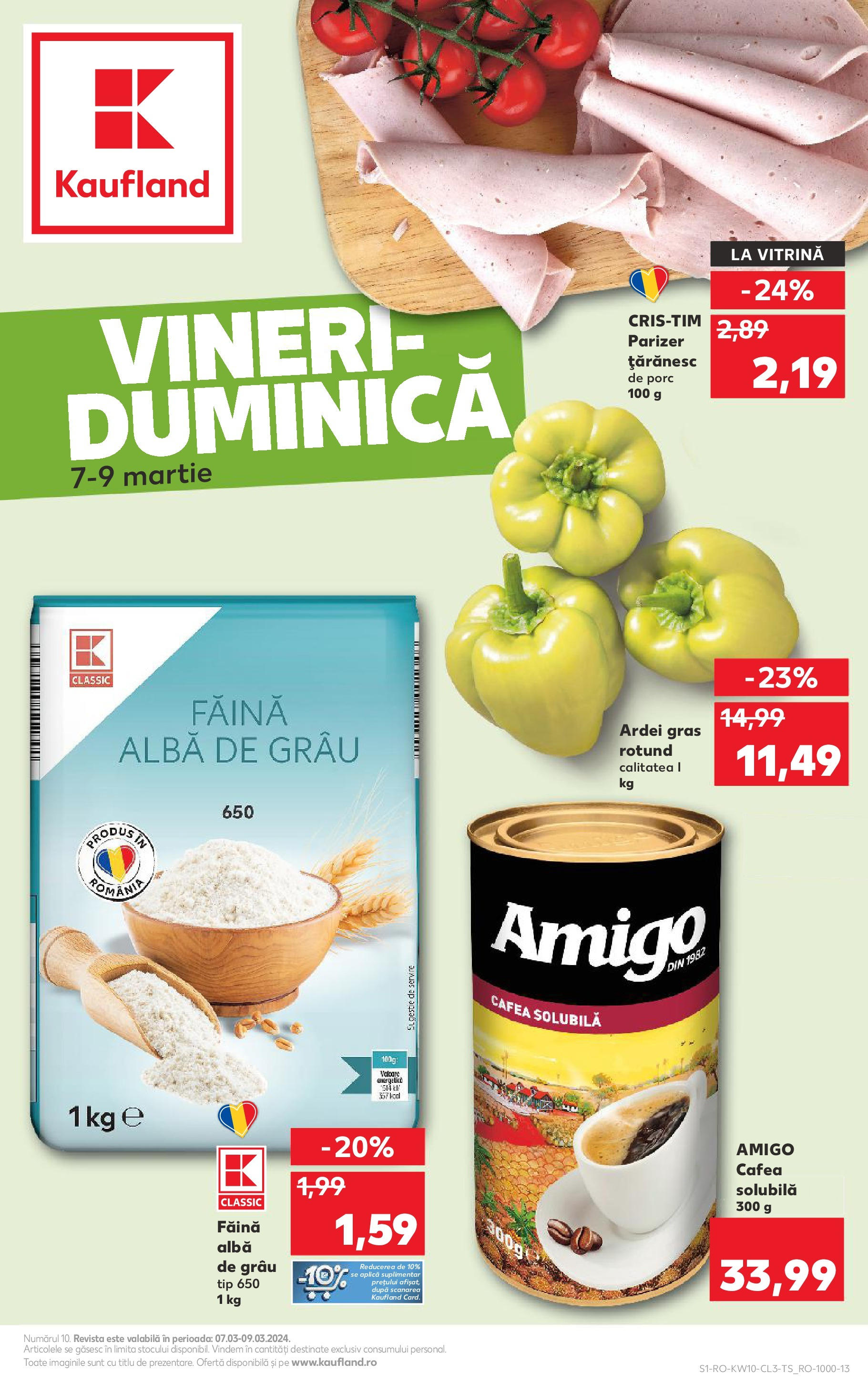 Catalog Kaufland 7 - 9 Martie 2025 | Pagina 1 | Produse: Ardei, Cafea, Făină, Parizer