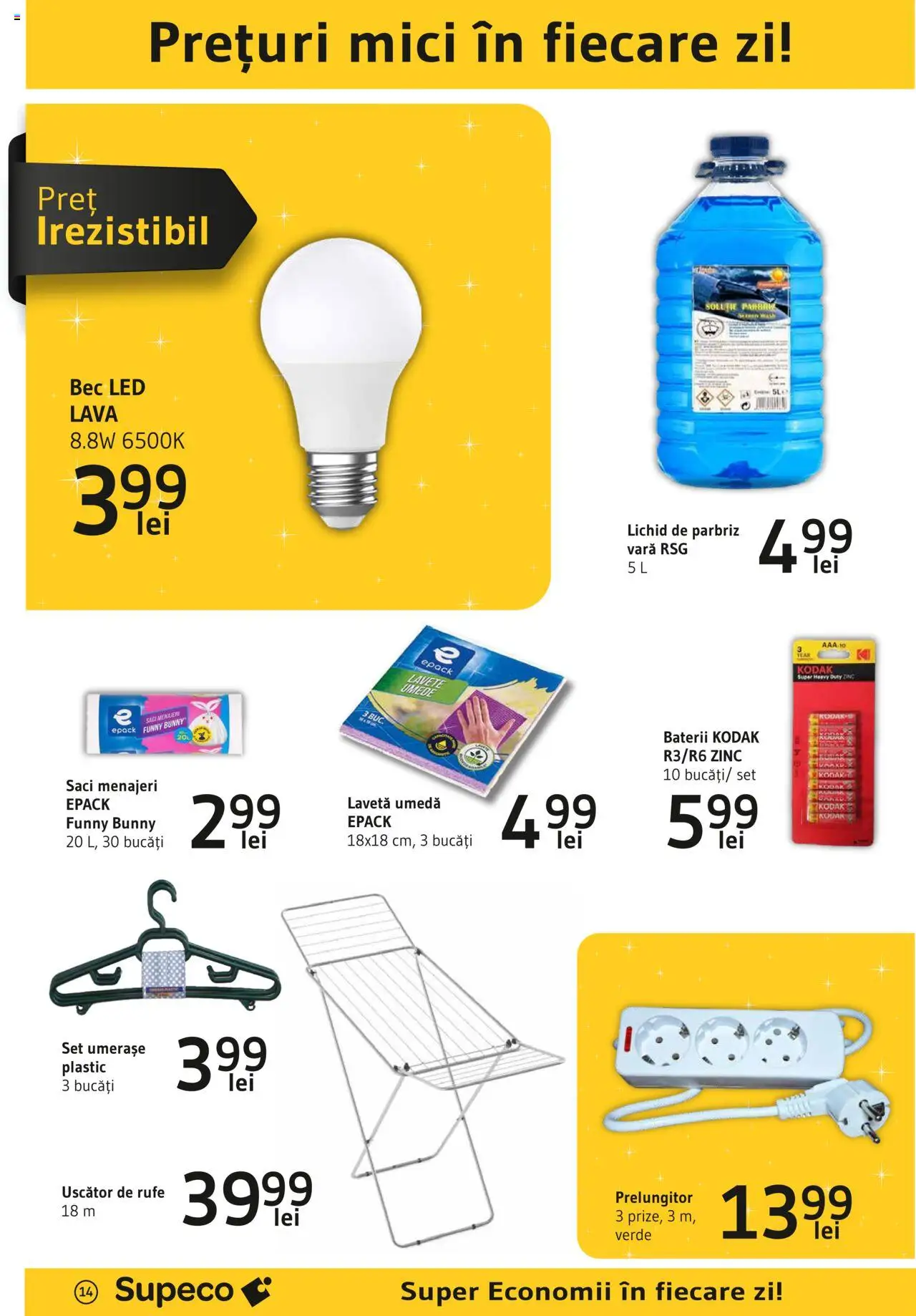 Catalog Supeco 6 - 19 Martie 2025 | Pagina 14 | Produse: Bec, Saci menajeri, Babak, Lavete