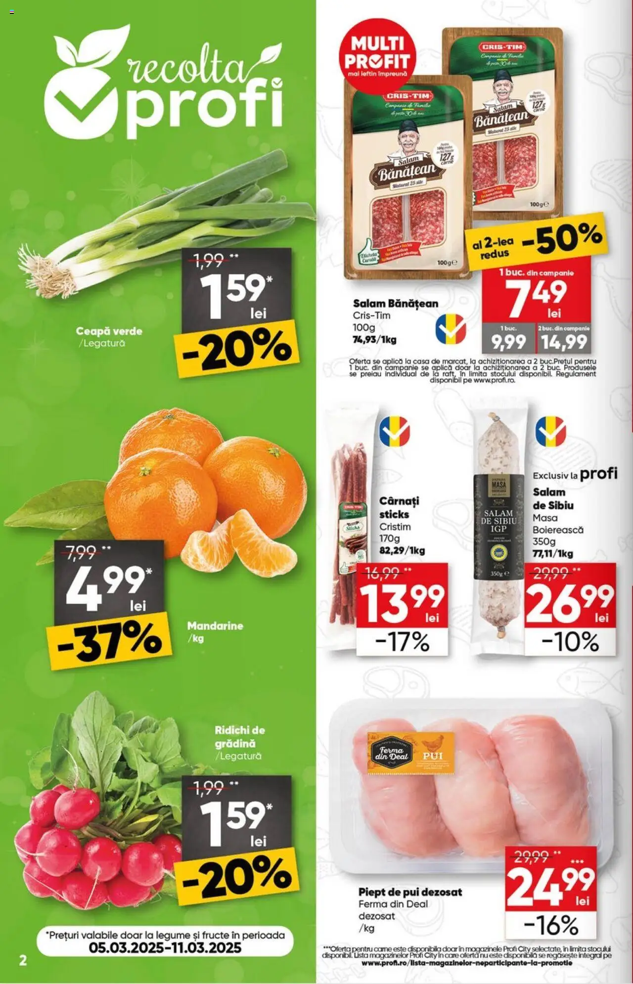 Catalog Profi 5 - 18 Martie 2025 | Pagina 2 | Produse: Masă, Mandarine, Sıcak çikolata, Ceapă