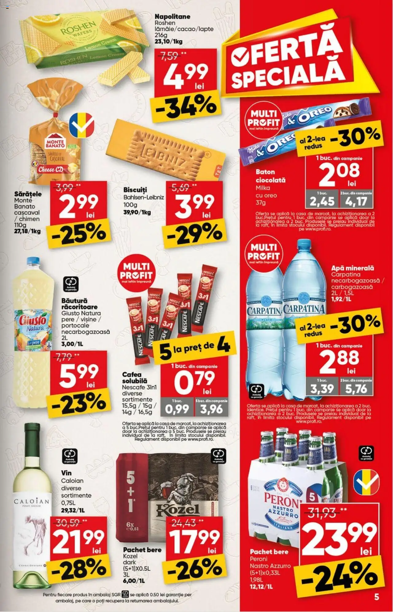 Catalog Profi 5 - 18 Martie 2025 | Pagina 5 | Produse: Napolitane, Cafea, Ciocolată, Biscuiți