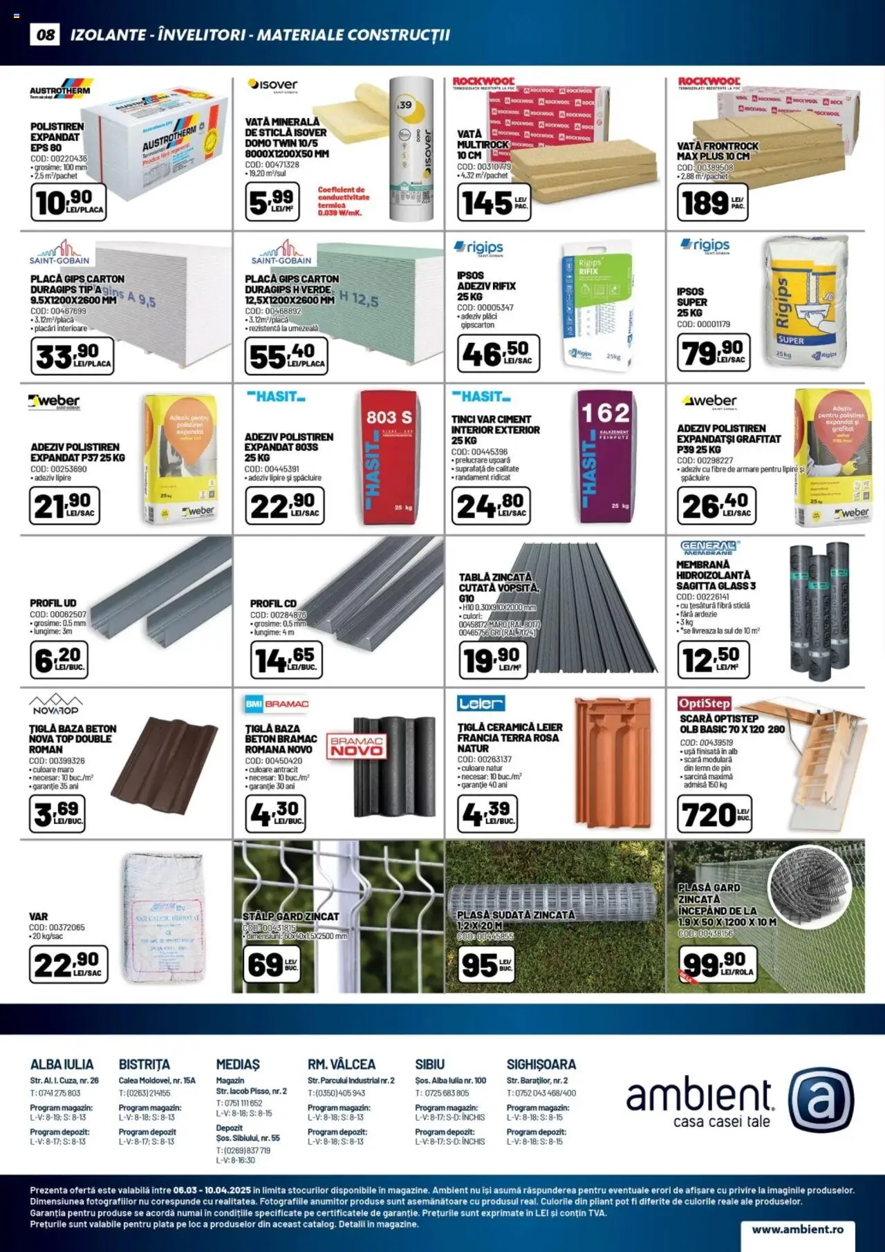 Catalog Ambient 6 - 10 Martie 2025 | Pagina 8 | Produse: Tablă, Polistiren, Adeziv, Ușă
