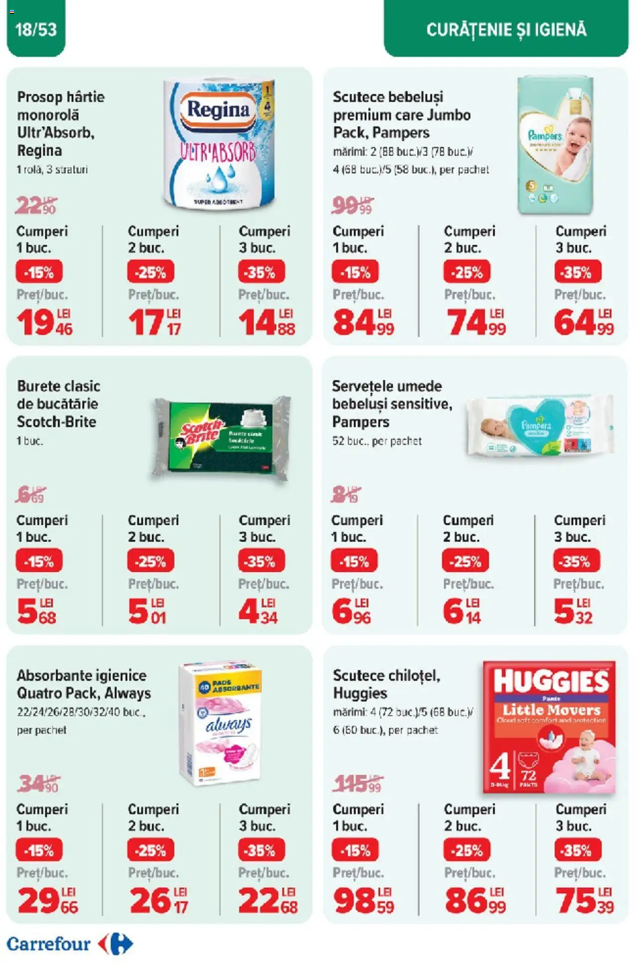 Catalog Carrefour 10 - 18 Martie 2025 | Pagina 18 | Produse: Bucătărie, Burete, Absorbante, Scutece