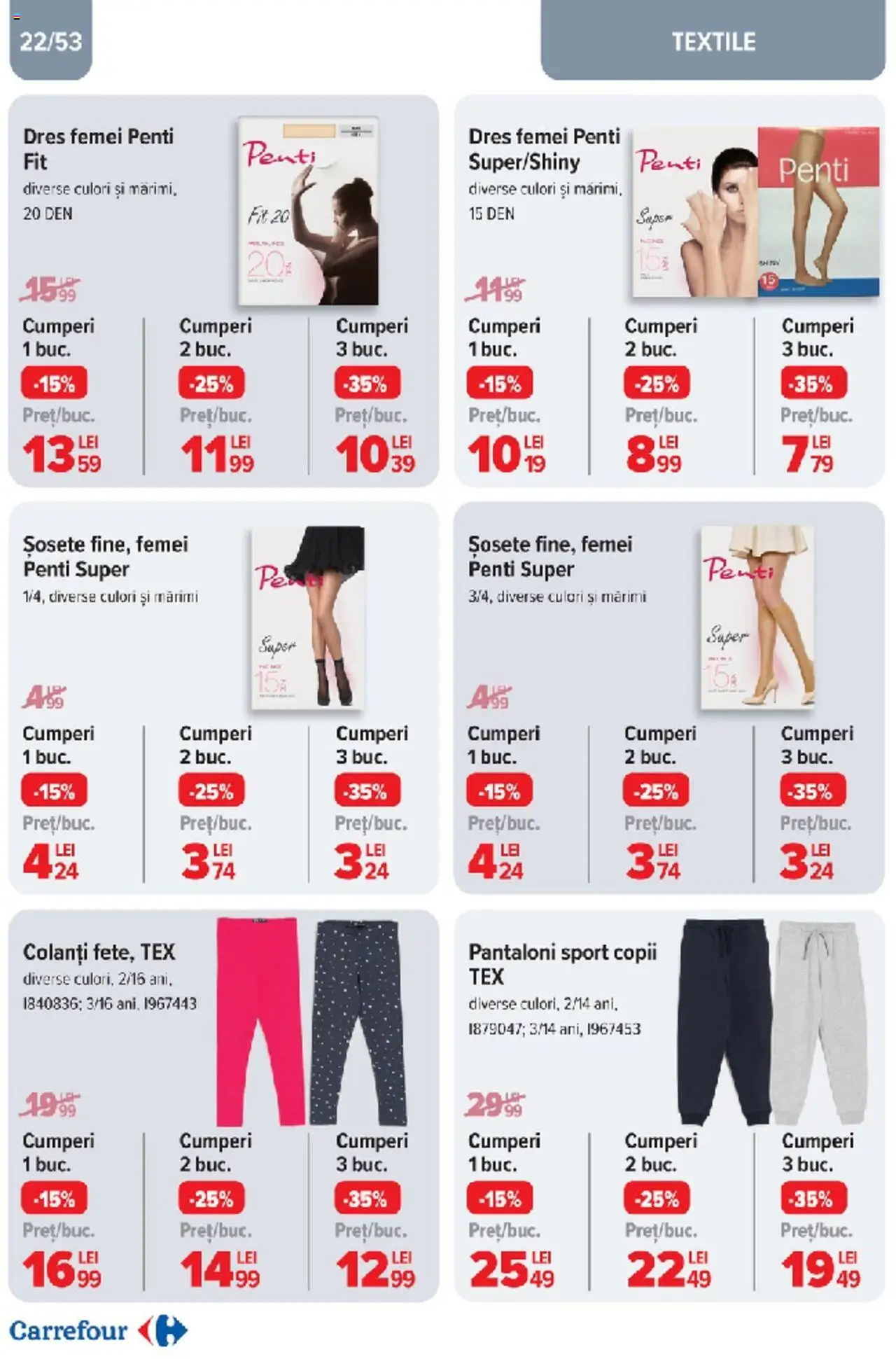 Catalog Carrefour 10 - 18 Martie 2025 | Pagina 22 | Produse: Pantaloni, Șosete, Colanți