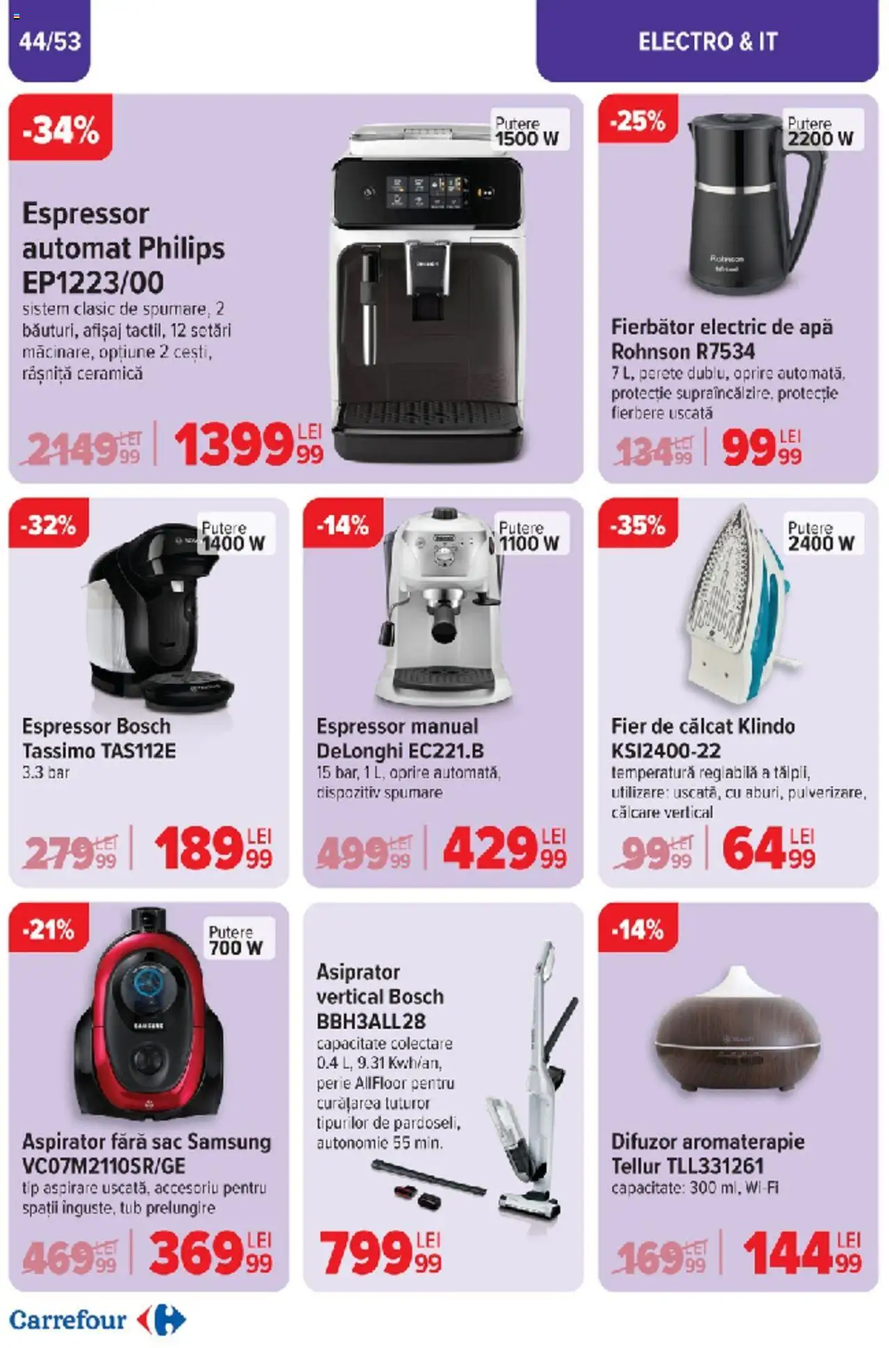 Catalog Carrefour 10 - 18 Martie 2025 | Pagina 44 | Produse: Enginar, Fier de călcat, Perie, Apă