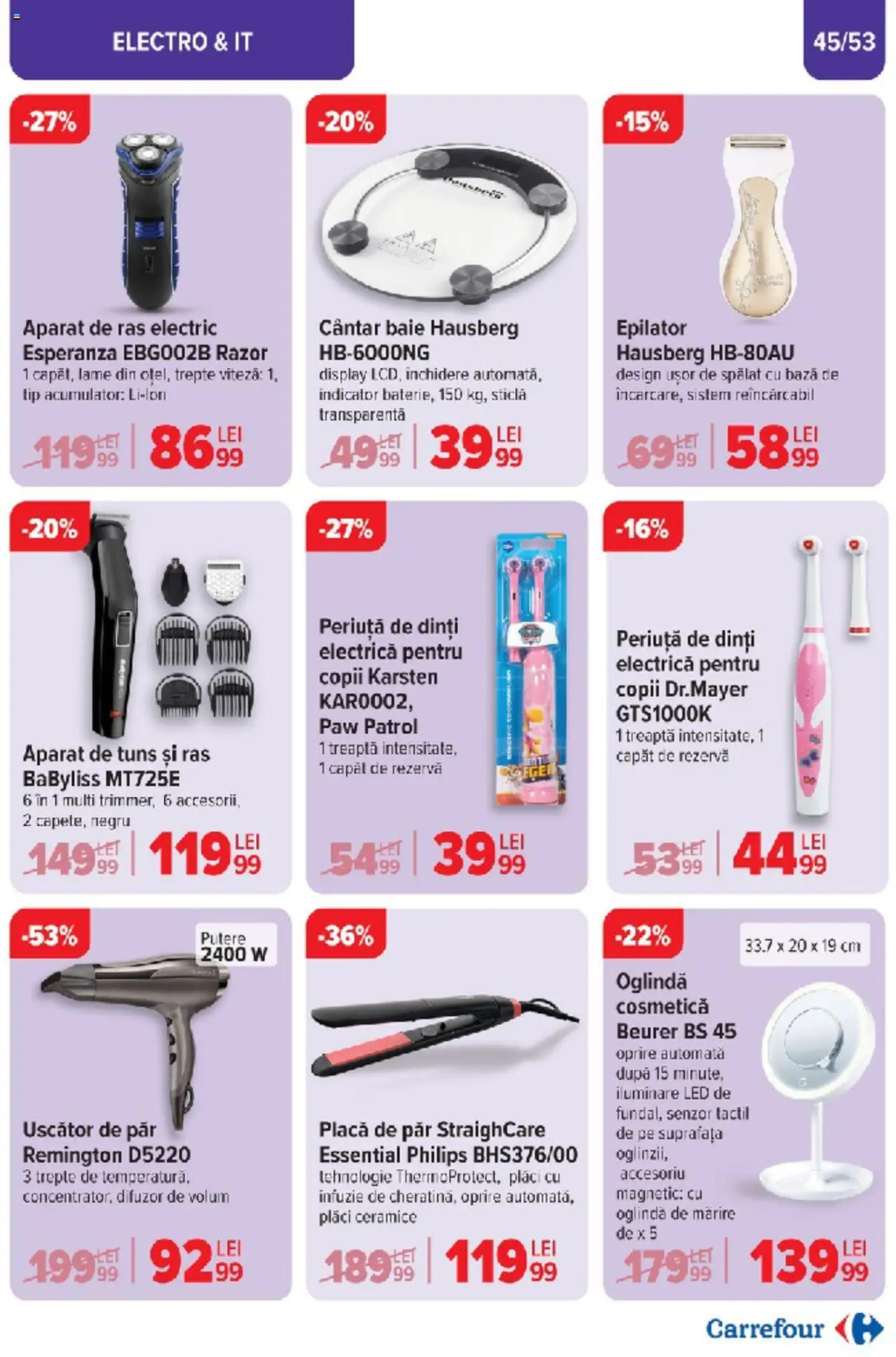Catalog Carrefour 10 - 18 Martie 2025 | Pagina 45 | Produse: Difuzor, Uscător, Uscător De Păr, Periuță De Dinți Electrică