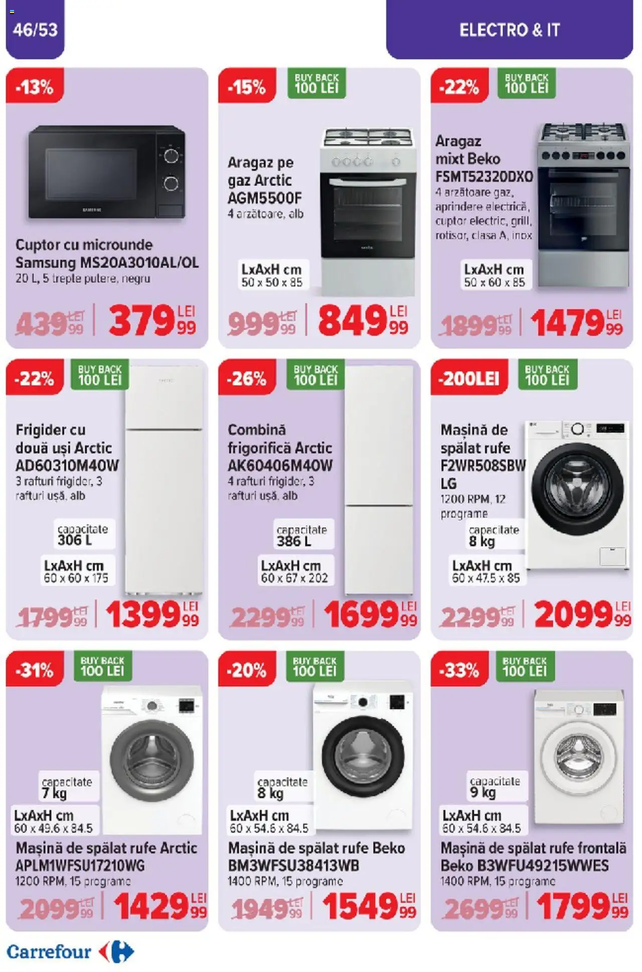 Catalog Carrefour 10 - 18 Martie 2025 | Pagina 46 | Produse: Frigider, Mașină De Spălat, Cuptor, Cuptor Cu Microunde