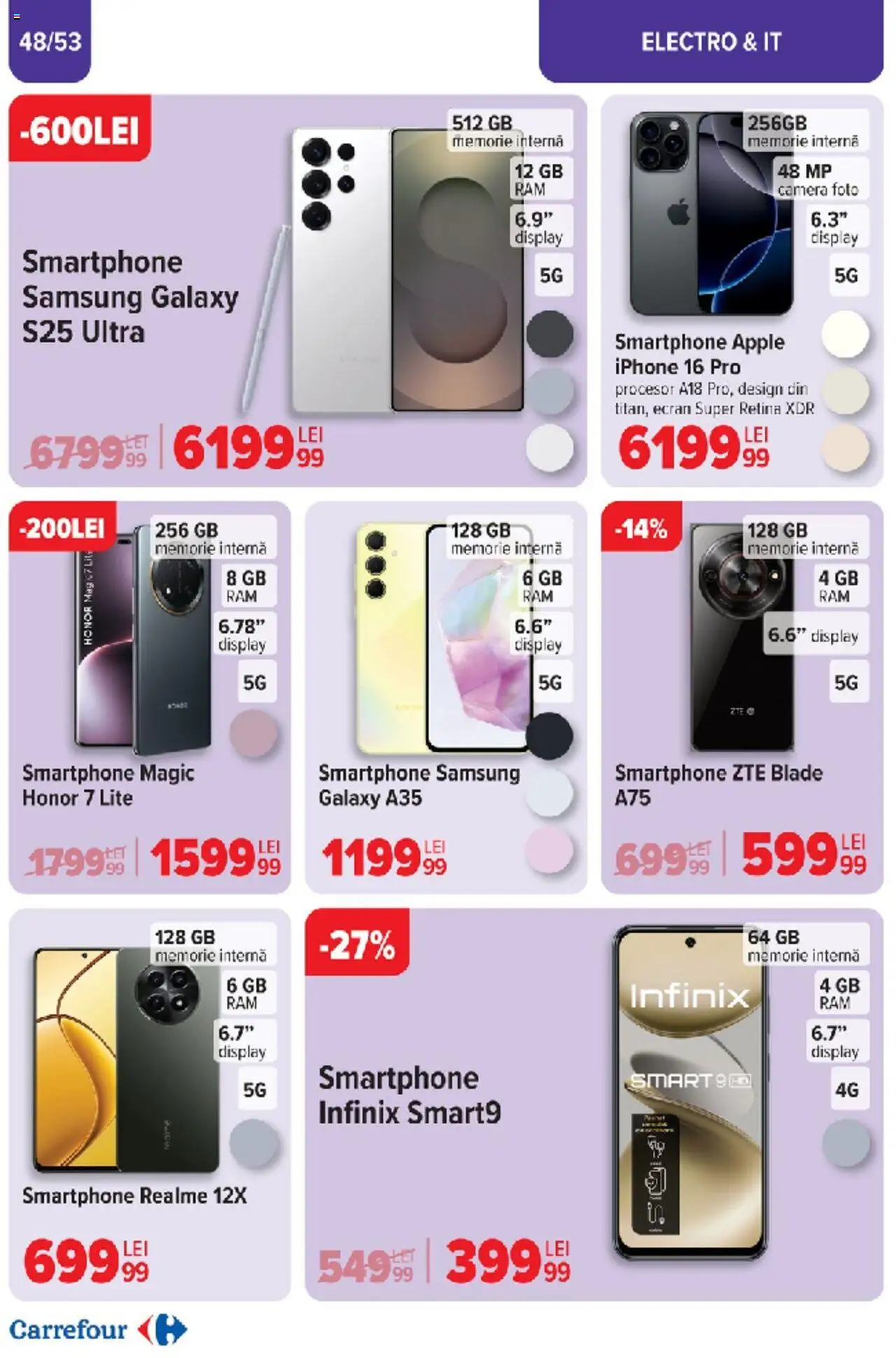 Catalog Carrefour 10 - 18 Martie 2025 | Pagina 48 | Produse: Smartphone, Memorie, Cameră, Apple