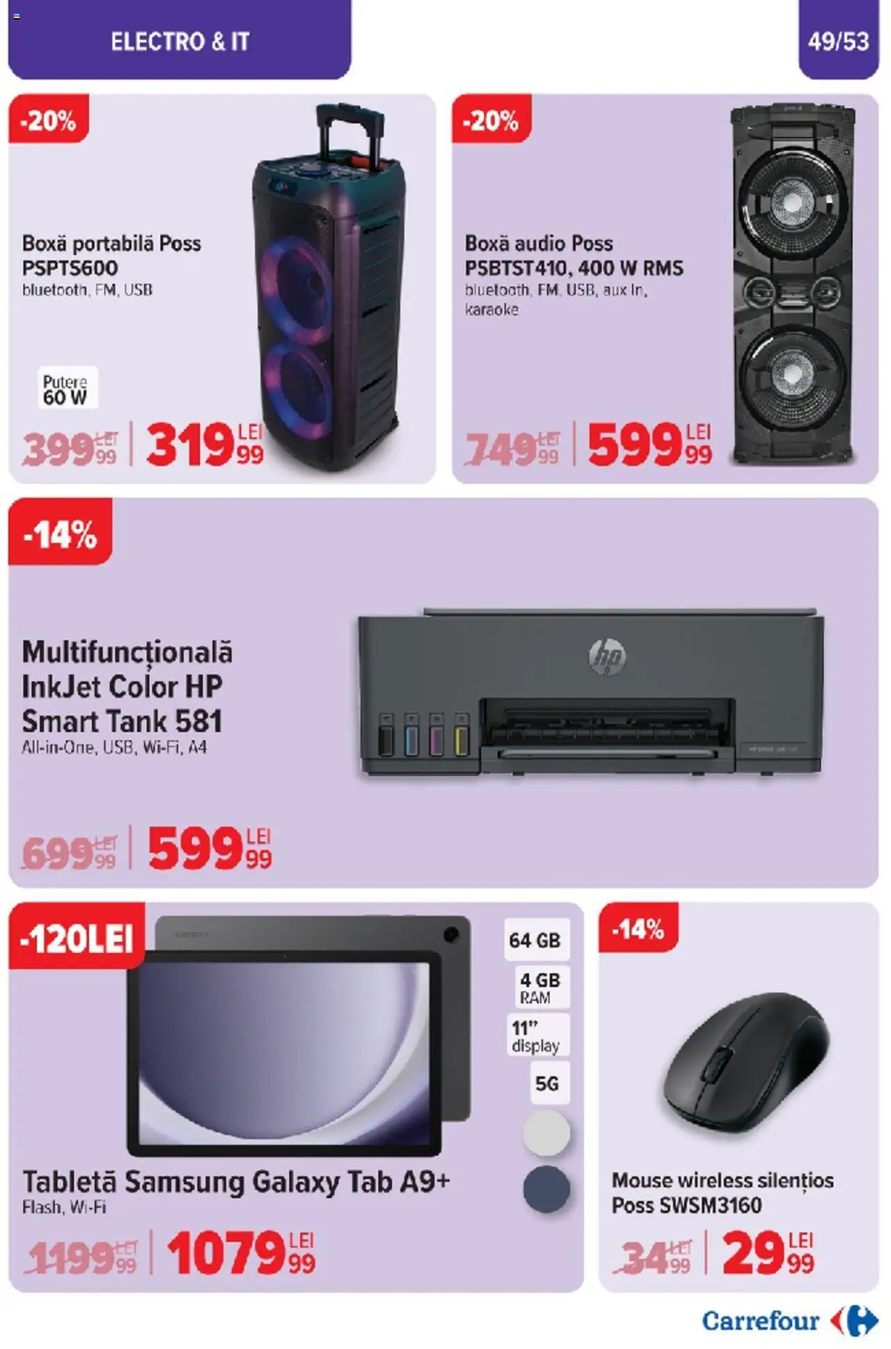 Catalog Carrefour 10 - 18 Martie 2025 | Pagina 49 | Produse: Tabletă, Mouse, Audio, Boxă portabilă