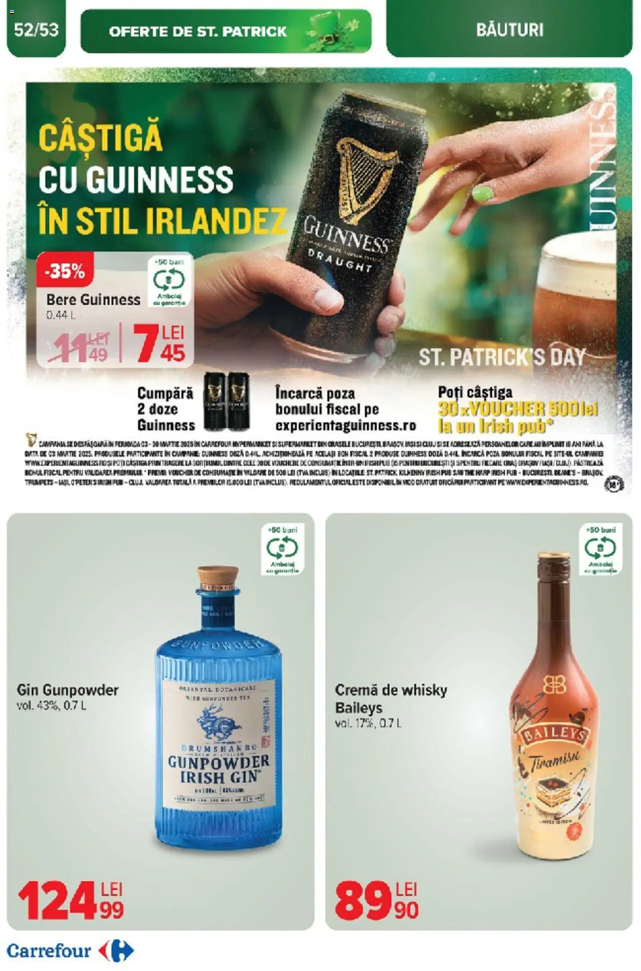 Catalog Carrefour 10 - 18 Martie 2025 | Pagina 52 | Produse: Cremă, Tiramisu, Bere, Gin