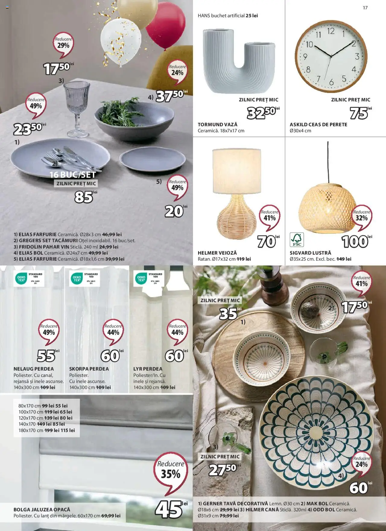 Catalog JYSK 7 Martie - 5 Aprilie 2025 | Pagina 17 | Produse: Bol, Vază, Perdea, Farfurie