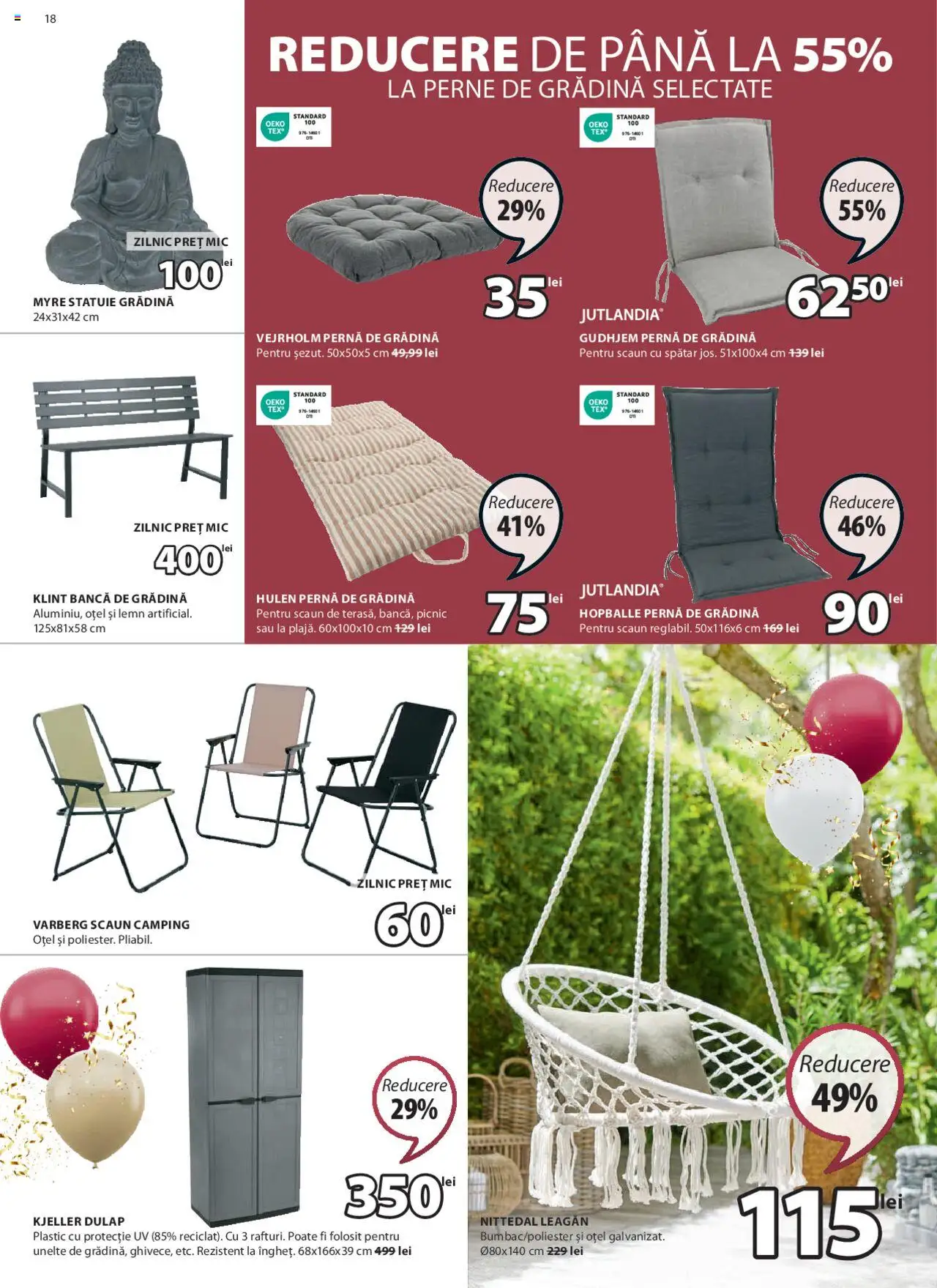Catalog JYSK 7 Martie - 5 Aprilie 2025 | Pagina 18 | Produse: Pernă, Scaun, Perne de grădină, Bancă