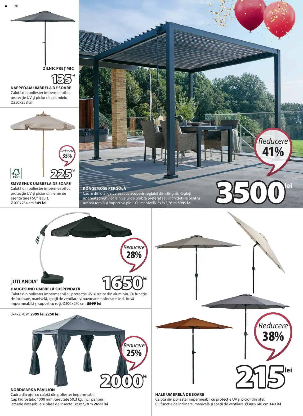 Catalog JYSK 7 Martie - 5 Aprilie 2025 | Pagina 20 | Produse: Umbrelă, Pavilion