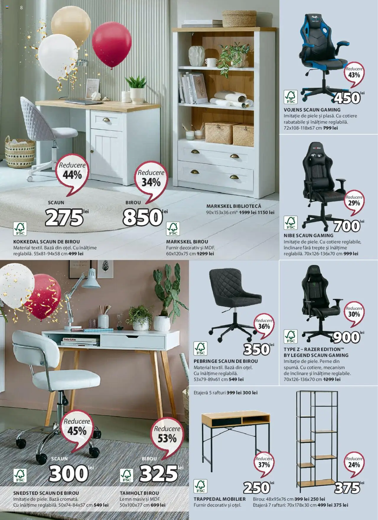Catalog JYSK 7 Martie - 5 Aprilie 2025 | Pagina 8 | Produse: Scaun gaming, Scaun, Bibliotecă, Etajeră