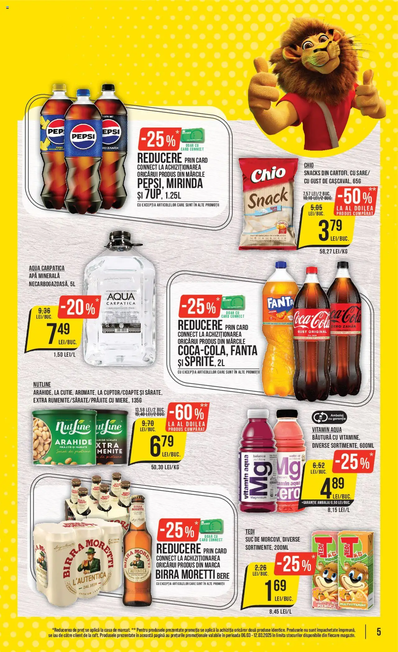 Catalog Mega Image 6 - 12 Martie 2025 | Pagina 5 | Produse: Piersică, Yazı tahtası kalemi, Suc, Bere