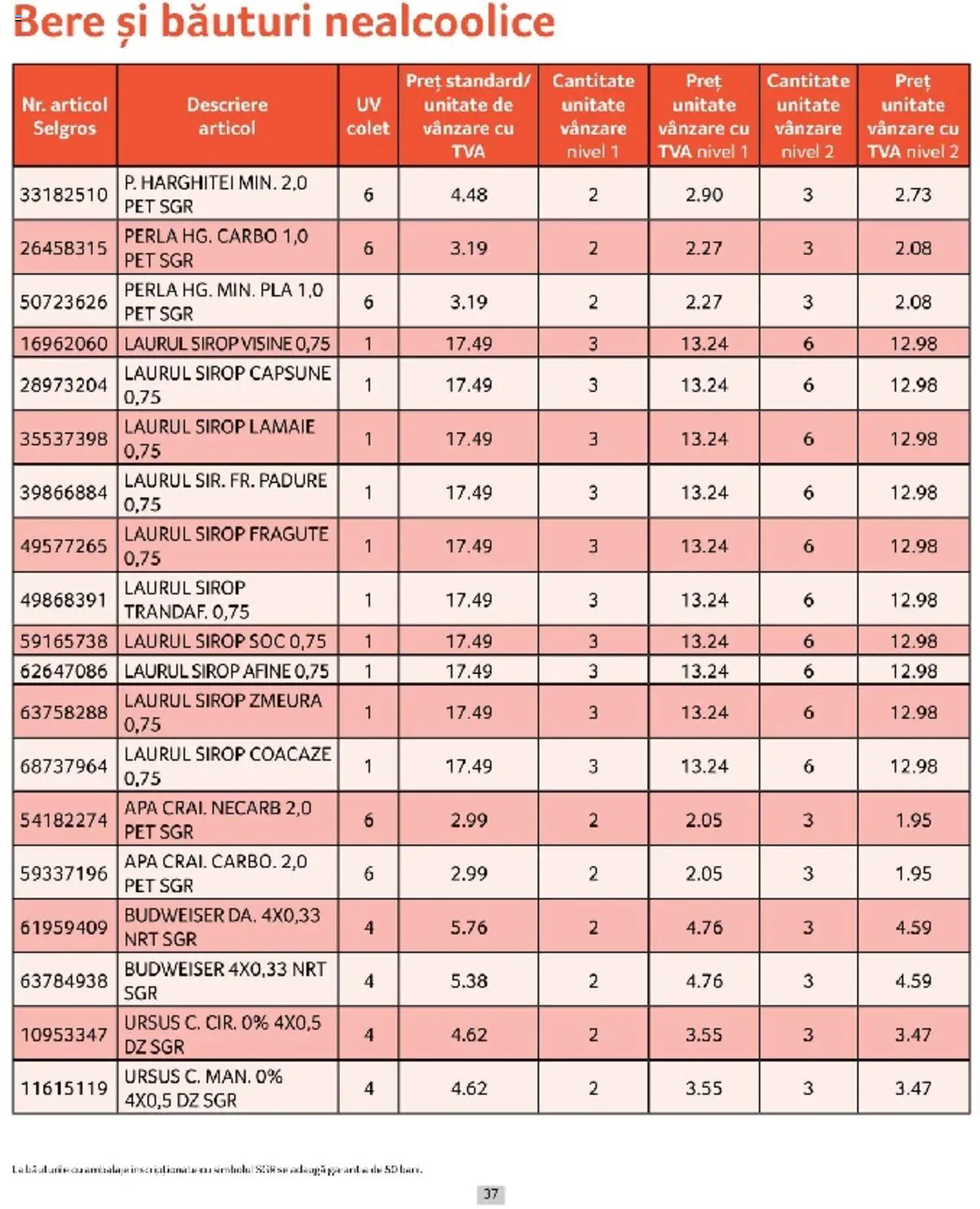 Catalog Selgros 1 - 31 Martie 2025 | Pagina 37 | Produse: Afine, Sirop, Apă, Lămâie