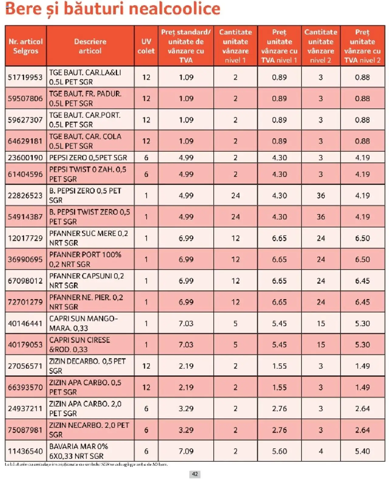 Catalog Selgros 1 - 31 Martie 2025 | Pagina 42 | Produse: Amerikan servis, Suc, Bere, Mere