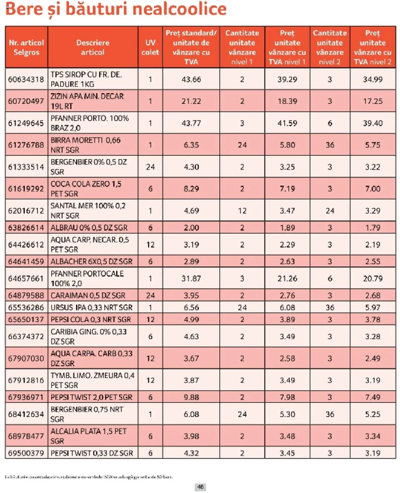 Catalog Selgros 1 - 31 Martie 2025 | Pagina 48 | Produse: Amerikan servis, Portocale, Plastik Kulübe, Apă