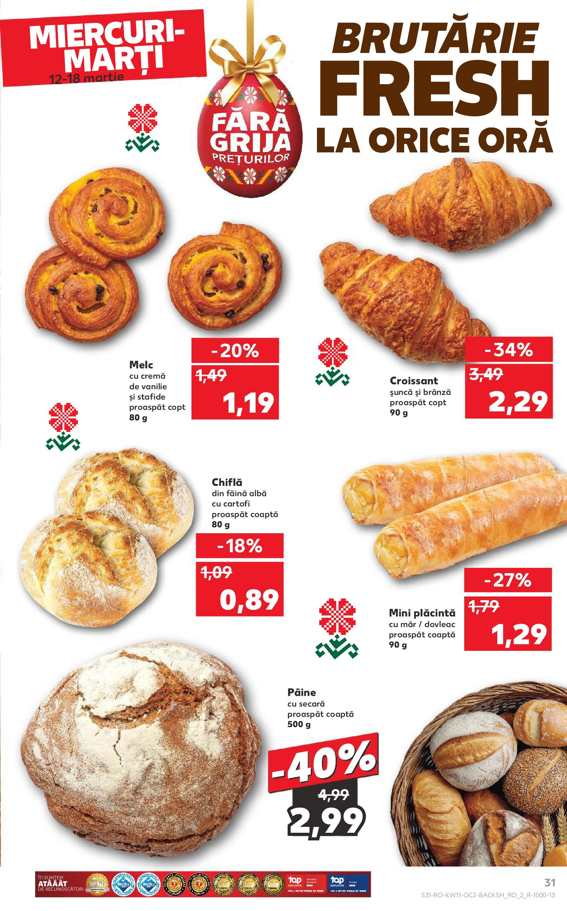 Catalog Kaufland 11 - 16 Martie 2025 | Pagina 31 | Produse: Pâine, Făină, Stafide, Cartofi