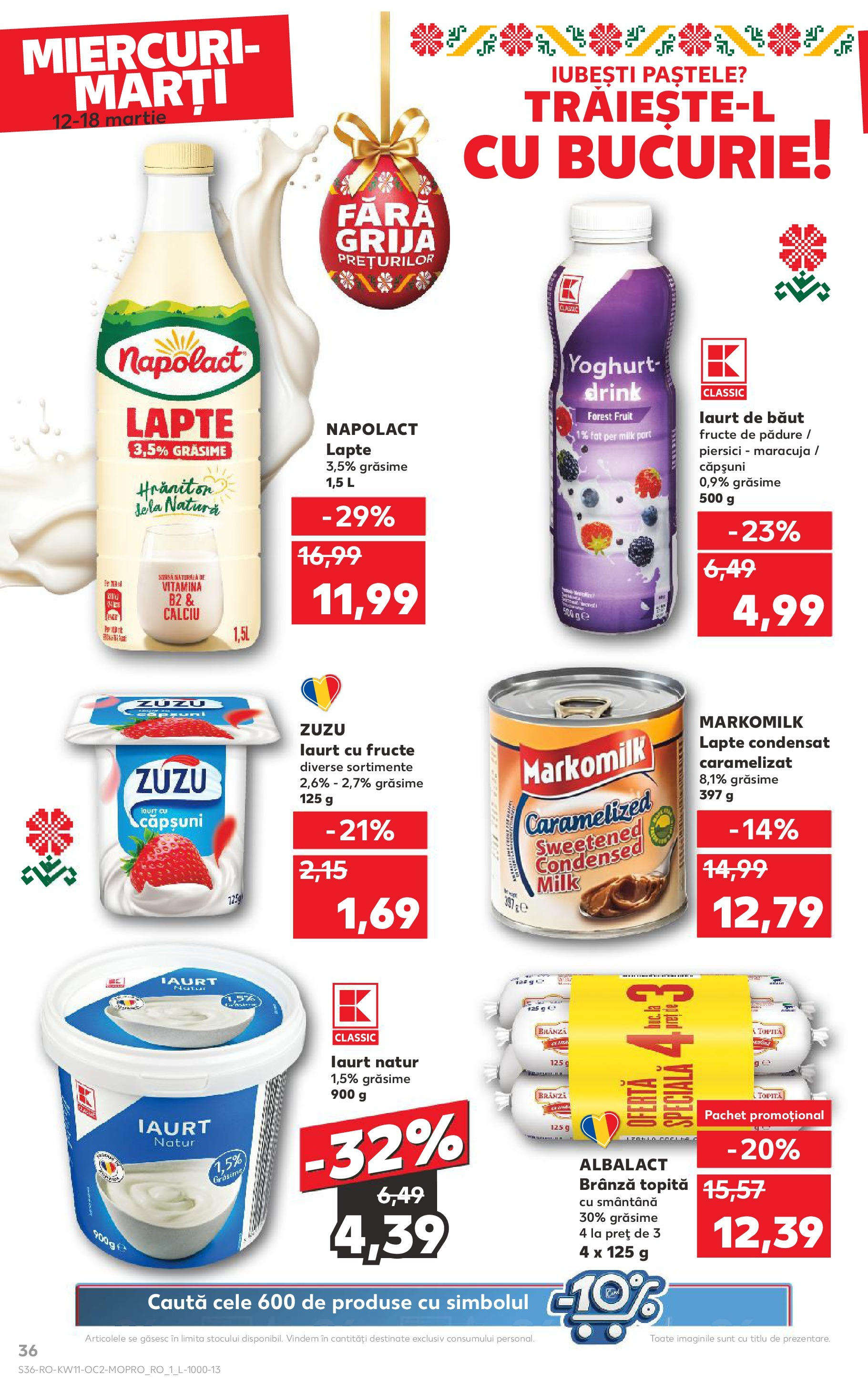 Catalog Kaufland 11 - 16 Martie 2025 | Pagina 36 | Produse: Brânză, Iaurt, Căpșuni, Fructe