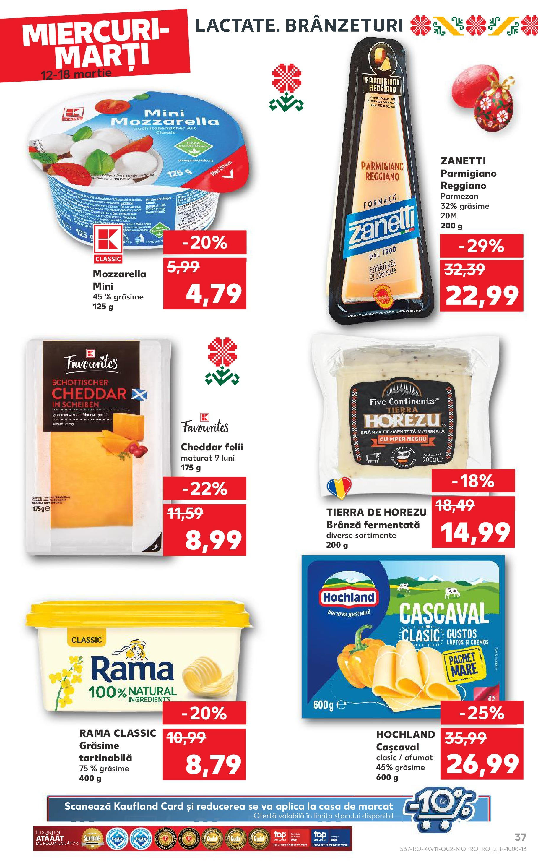 Catalog Kaufland 11 - 16 Martie 2025 | Pagina 37 | Produse: Cașcaval, Mozzarella, Brânză, Parmezan