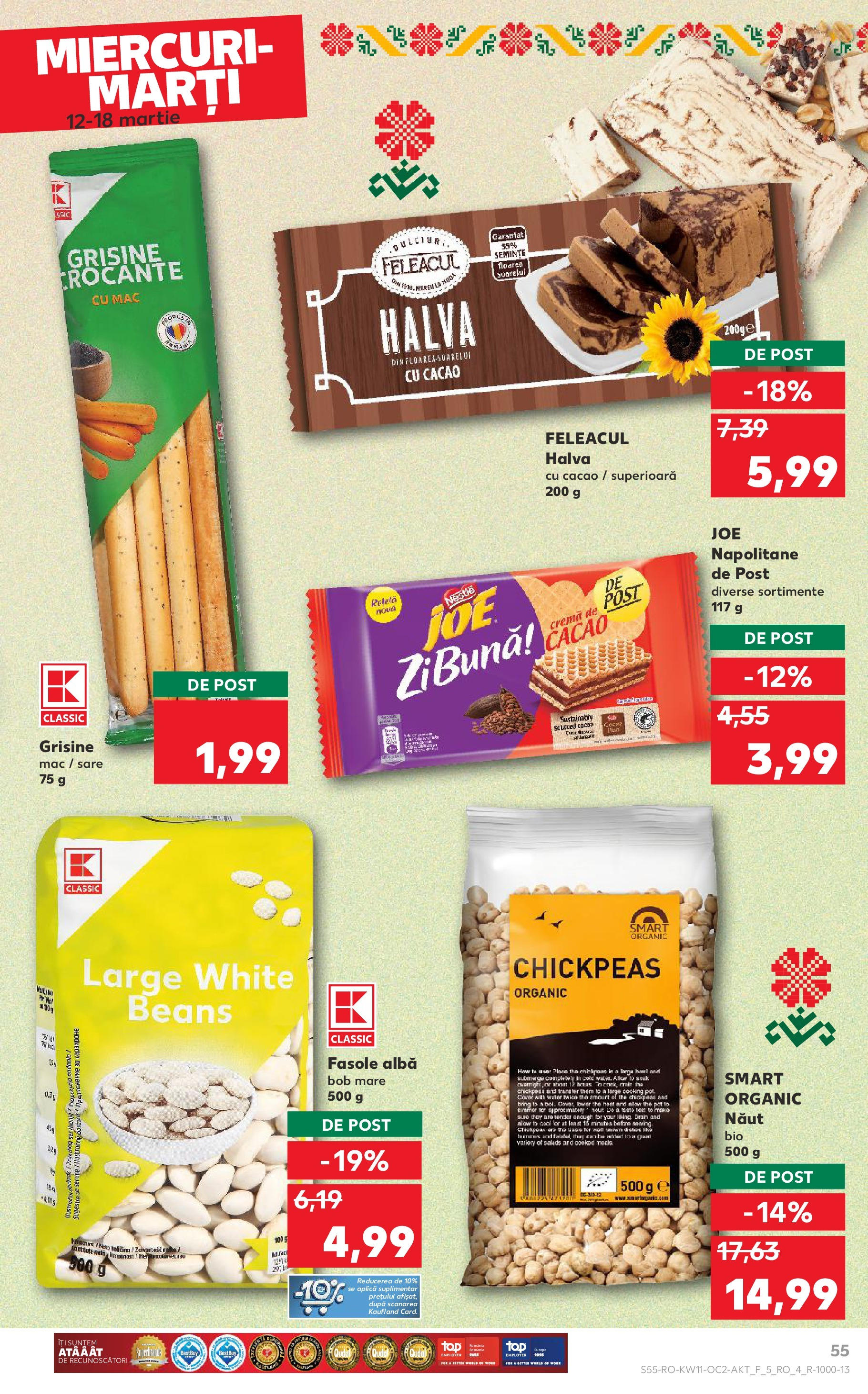 Catalog Kaufland 11 - 16 Martie 2025 | Pagina 55 | Produse: Napolitane, Cacao, Fasole albă, Sare