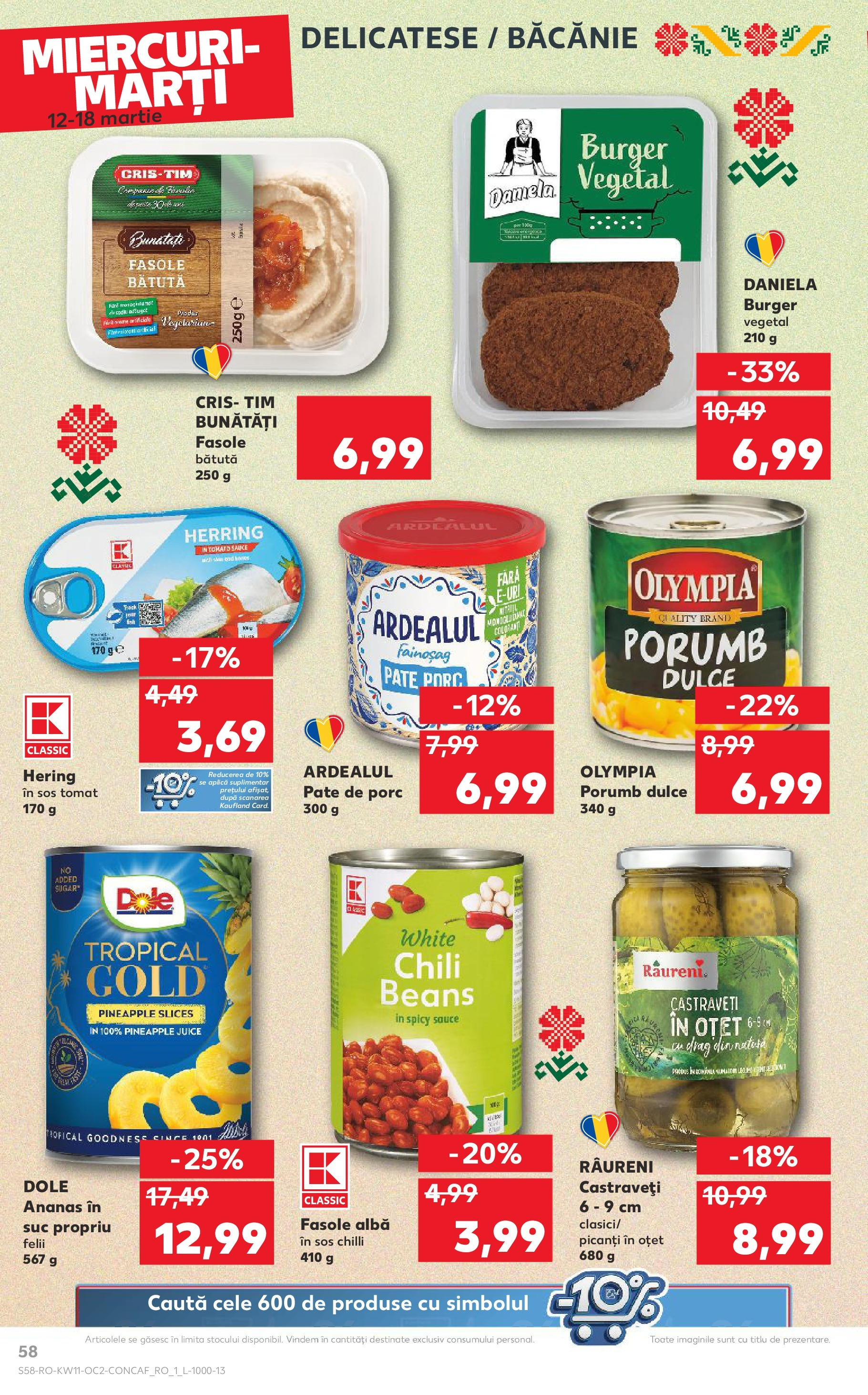 Catalog Kaufland 11 - 16 Martie 2025 | Pagina 58 | Produse: Oțet, Castraveți, Fasole albă, Sos