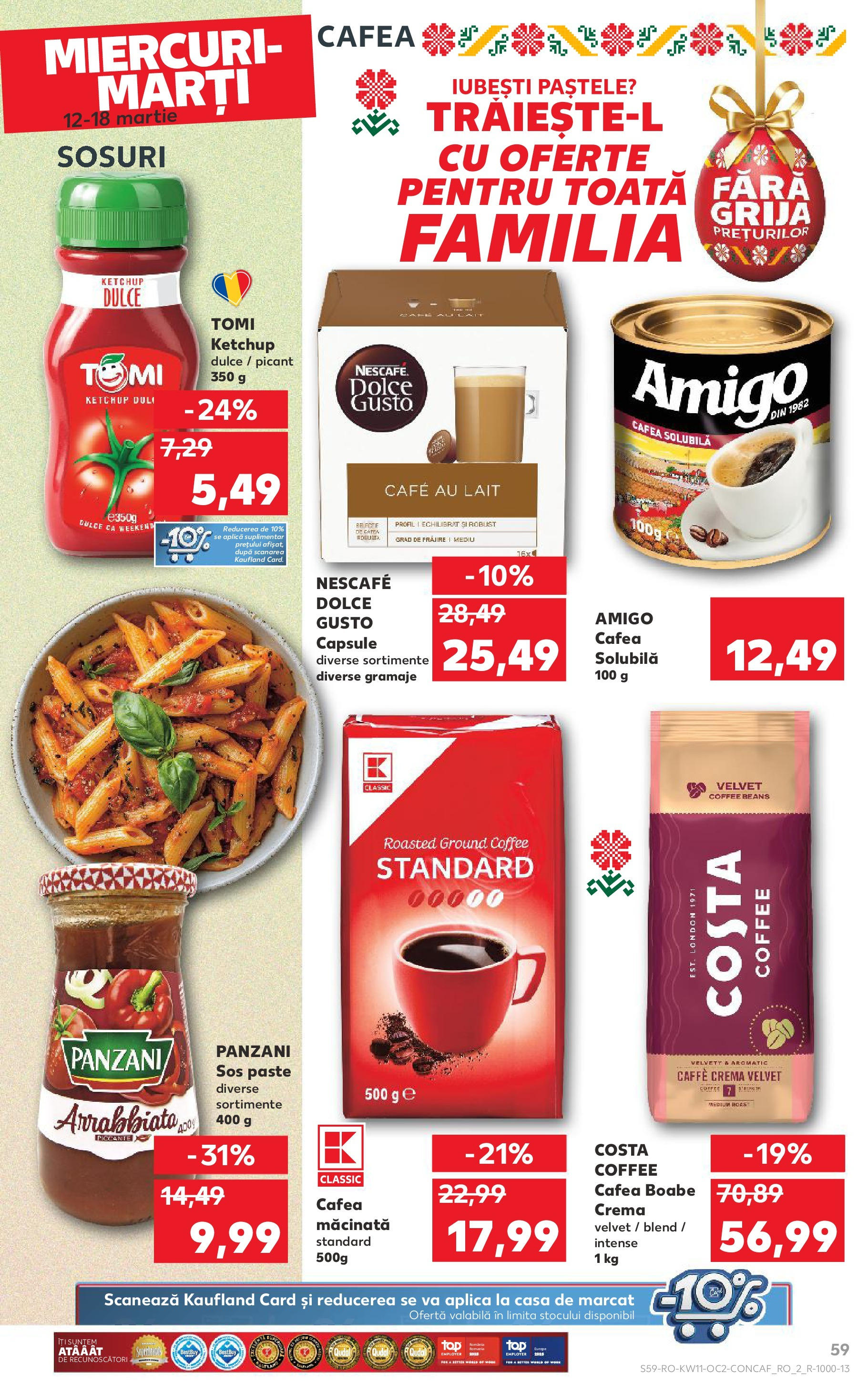 Catalog Kaufland 11 - 16 Martie 2025 | Pagina 59 | Produse: Cremă, Cafea, Paste, Sos