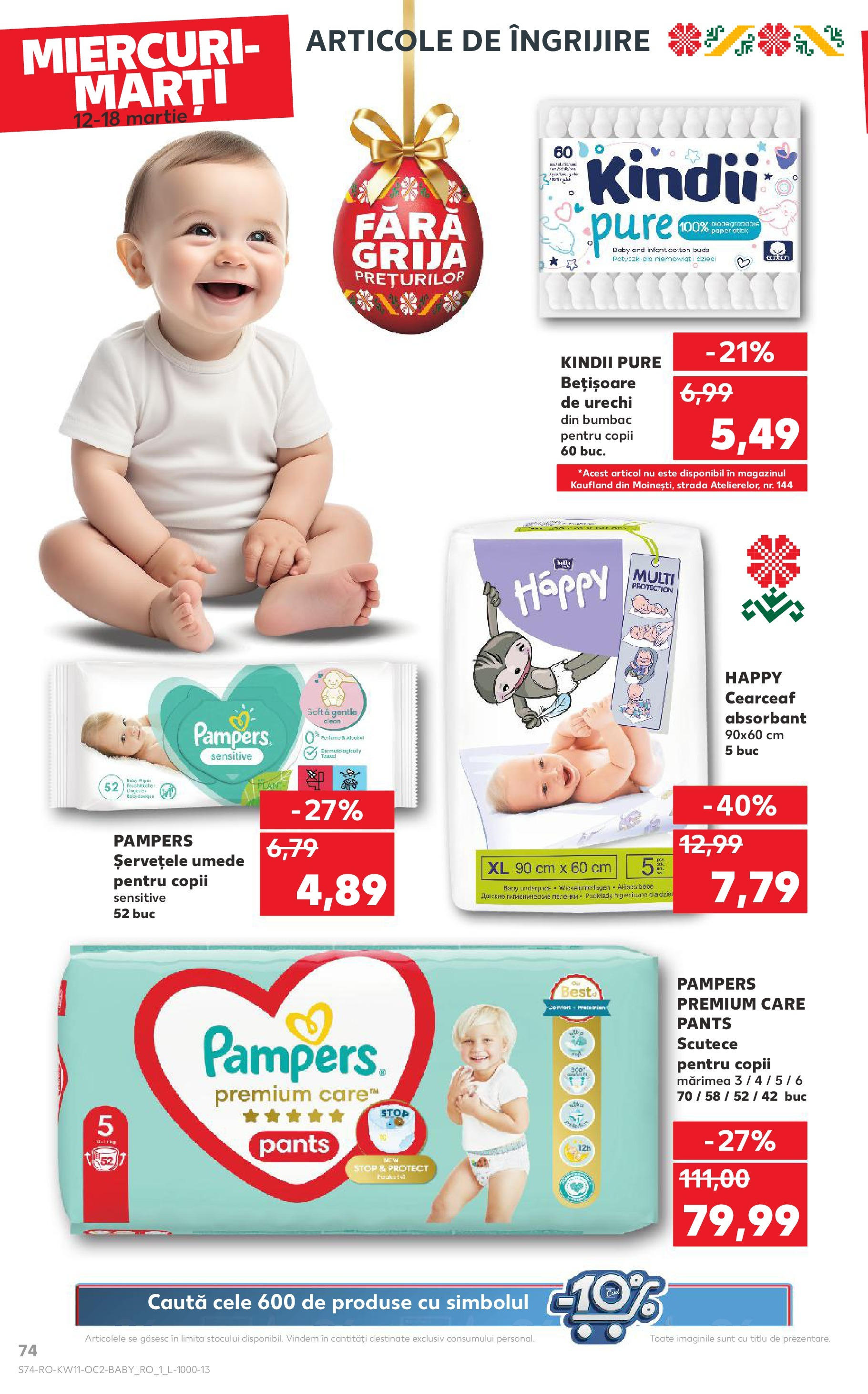Catalog Kaufland 11 - 16 Martie 2025 | Pagina 74 | Produse: Șervețele umede, Scutece