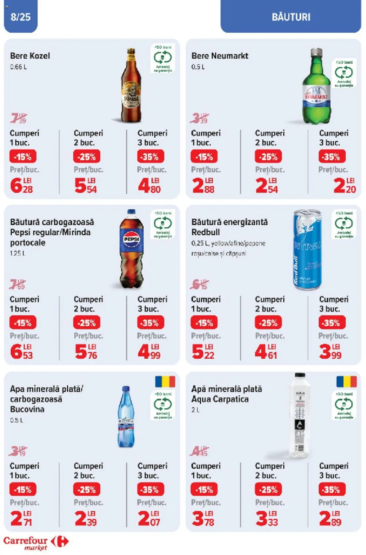 Catalog Carrefour 10 - 18 Martie 2025 | Pagina 7 | Produse: Yazı tahtası kalemi, Bere, Băutură energizantă, Apă